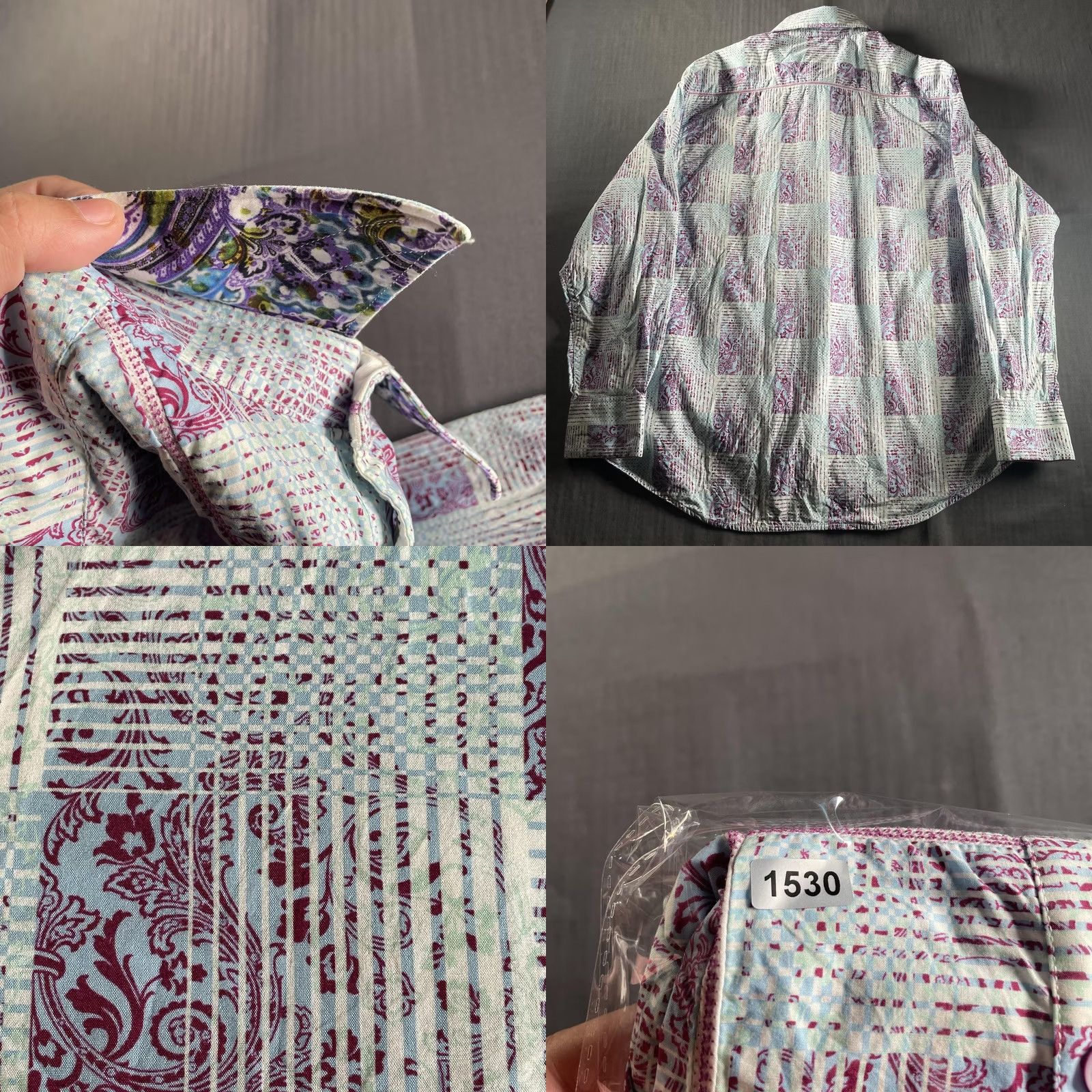 Robert Graham Robert Graham Shirt Mens Medium Blue Paisley Patchwork Classic Fit Long Sleeve Size US M / EU 48-50 / 2 - 8 Thumbnail