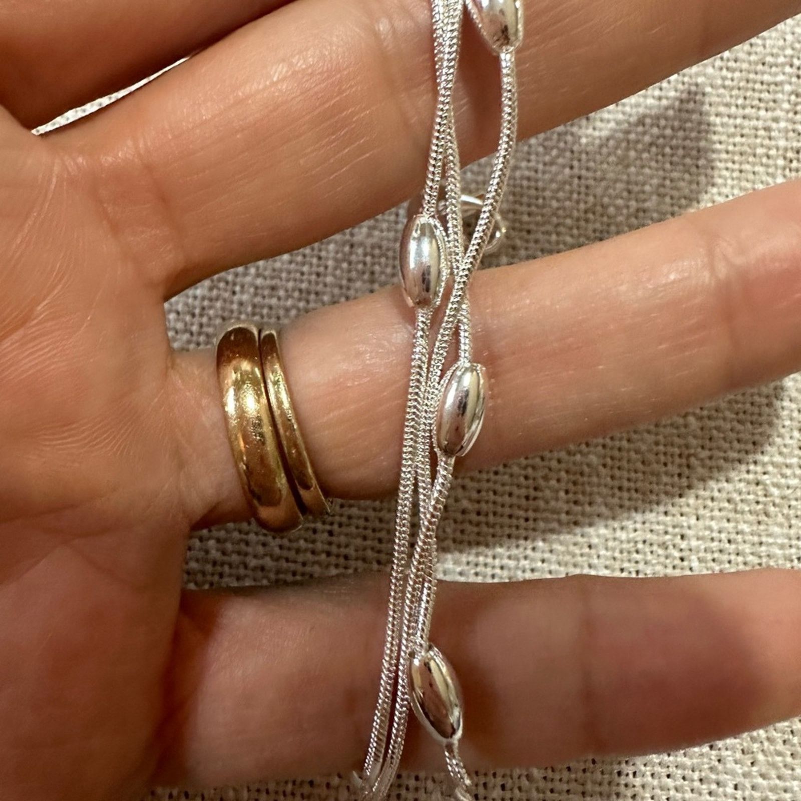 Other Sterling Silver Beaded Bracelet 8” Size ONE SIZE - 4 Thumbnail