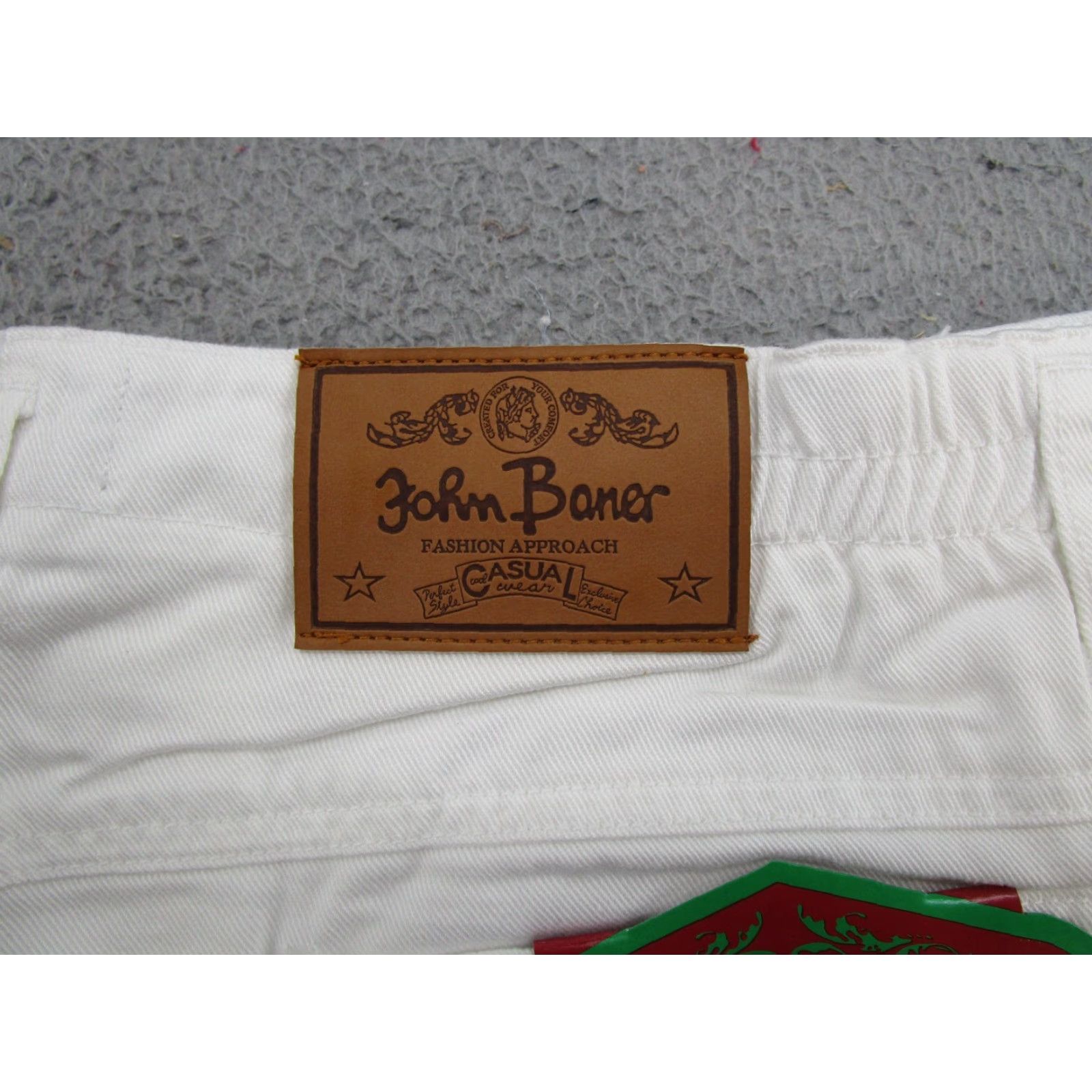 Denime VINTAGE 90s John Baner White Denim Jeans Women's Plus Size 18 Elastic Waist Straight Denim Jeans Womens, 90s Theme Size 40" / US 18 - 3 Thumbnail
