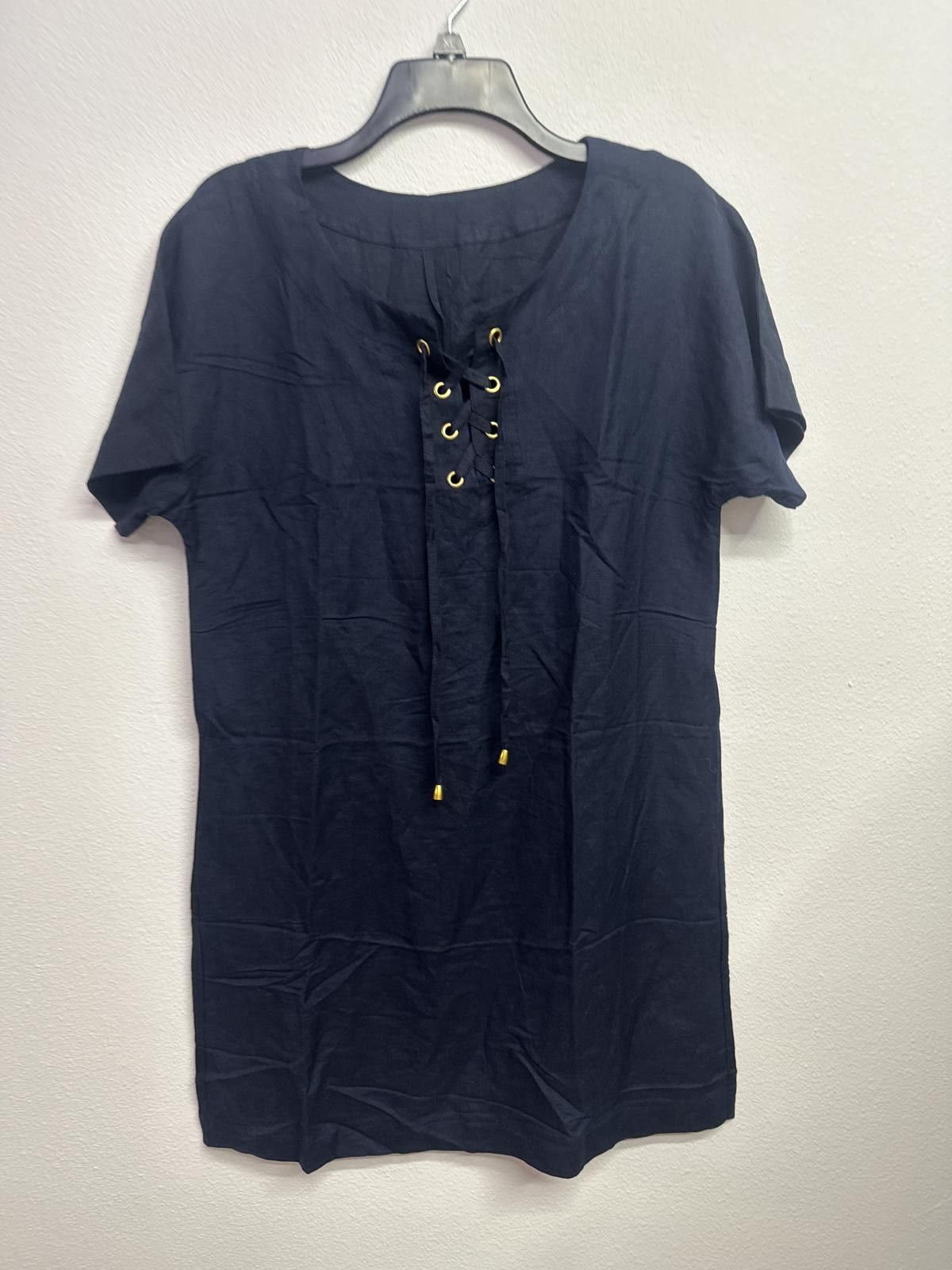 Other Black Lace-Up Front Short Sleeve Dress Size M / US 6-8 / IT 42-44 - 1 Thumbnail