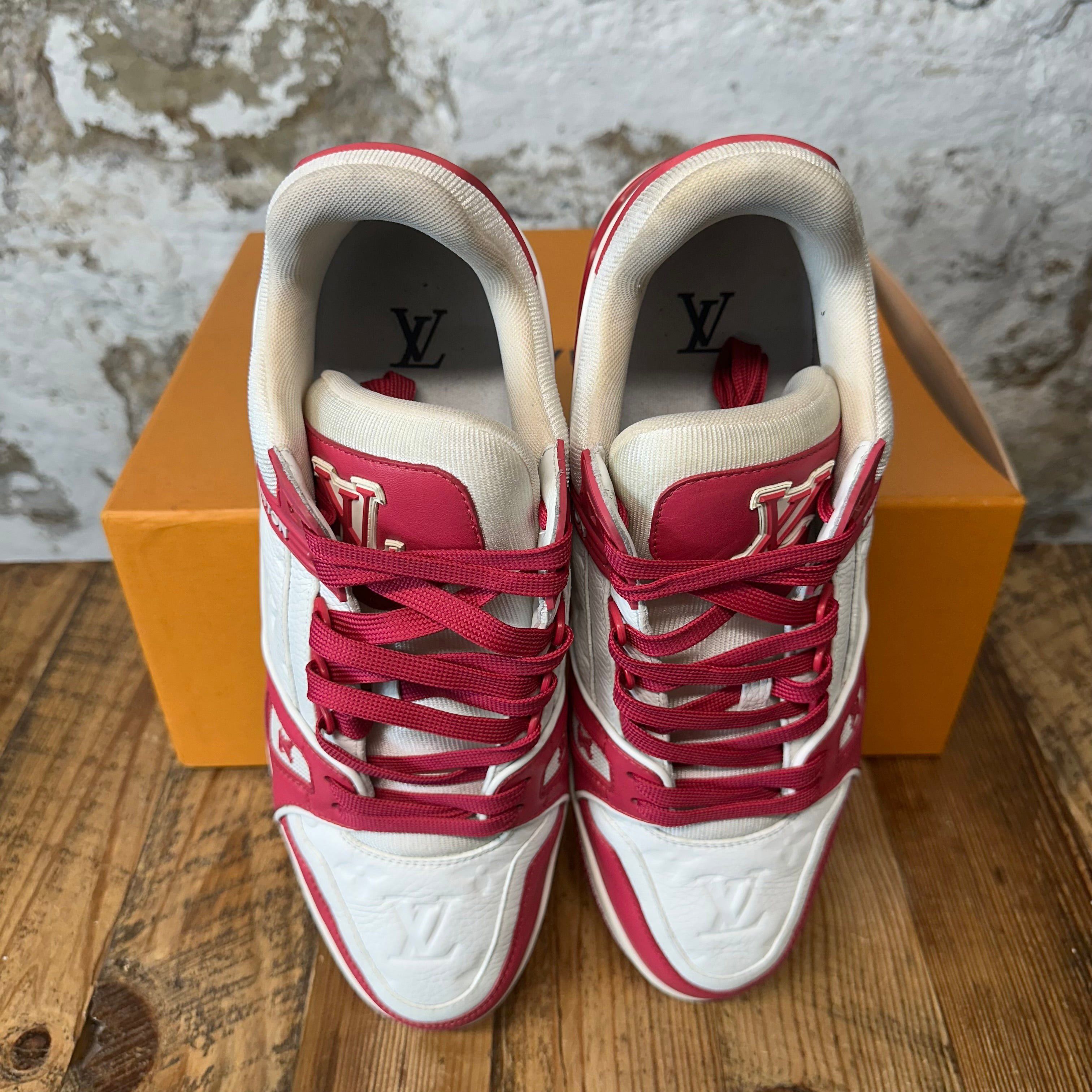 Louis Vuitton Louis Vuitton Pink White Trainer Sneaker Sz 11 (9.5LV) Size US 11 / EU 44 - 4 Thumbnail