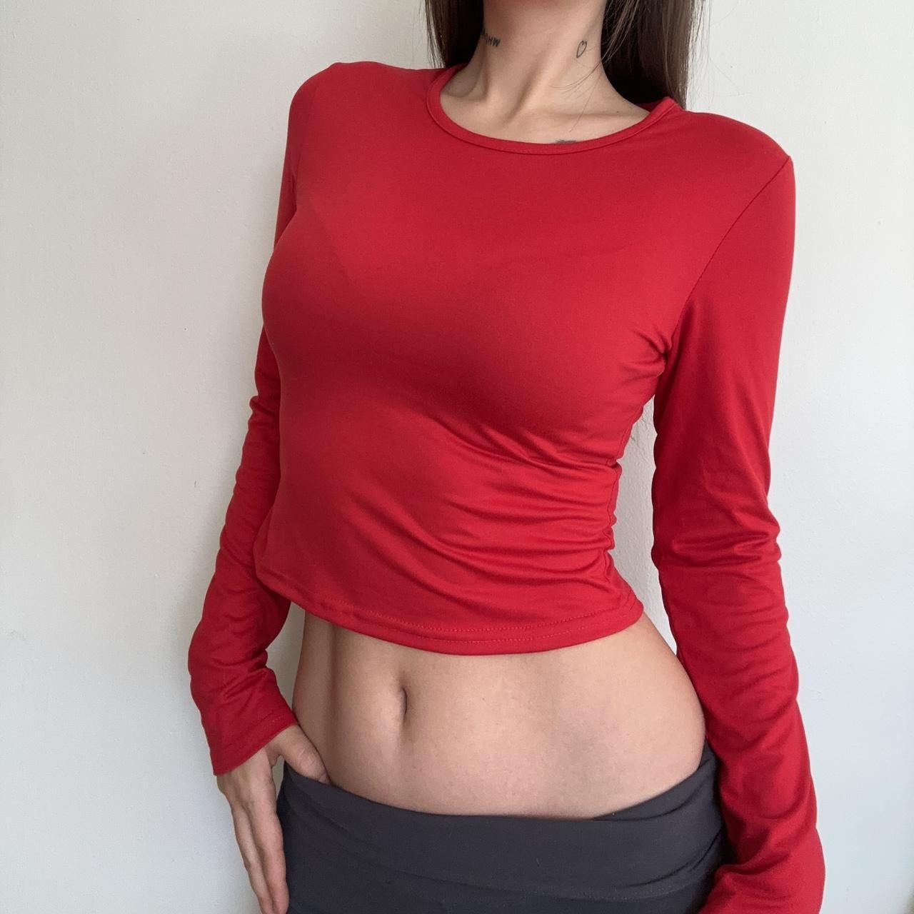 Other Women's Red Crop-top long sleeve cherry y2k Size S / US 4 / IT 40 - 3 Thumbnail