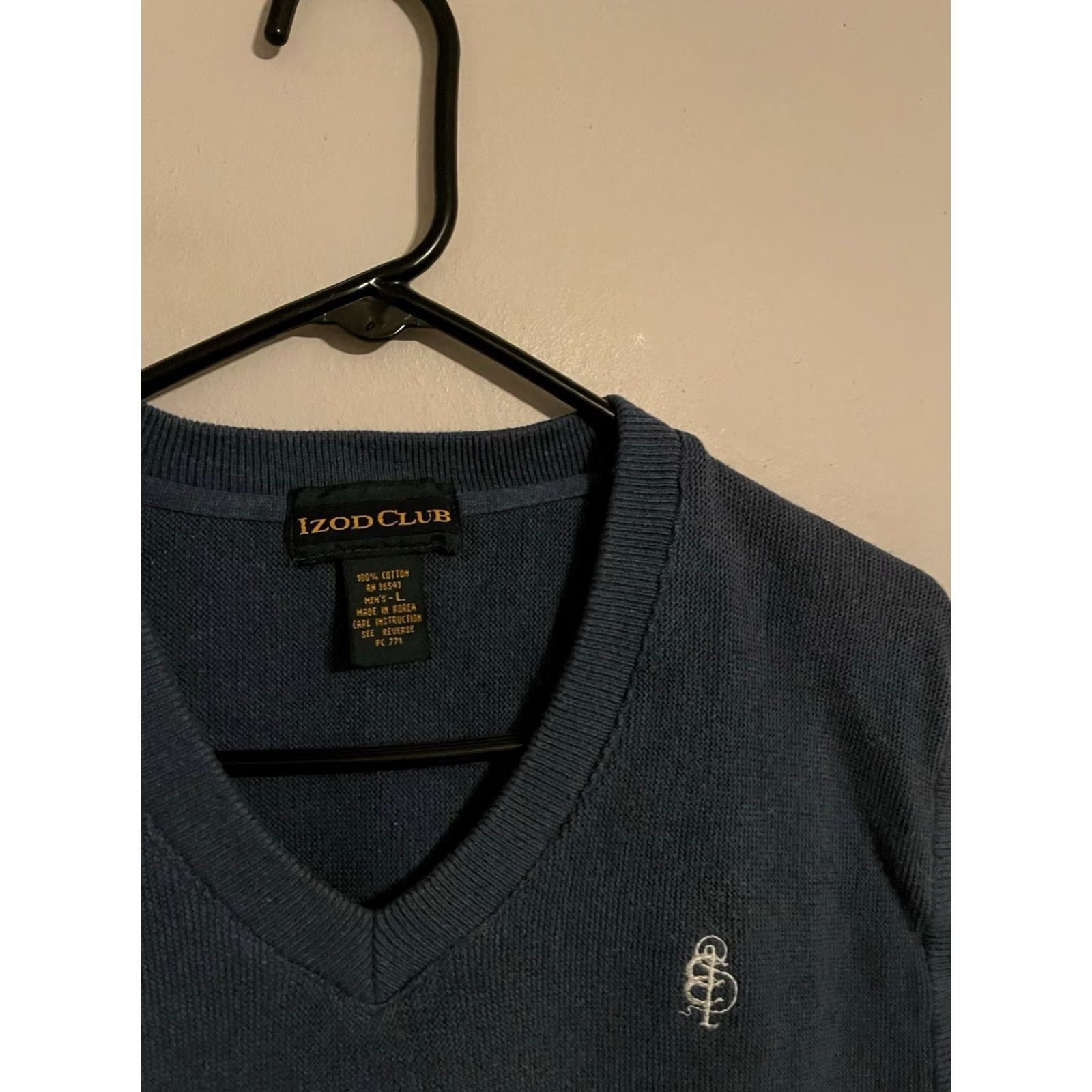Izod VINTAGE IZOD Sweater Mens L Blue Louis Country Club Cotton Knit Golf Vest Men Size US L / EU 52-54 / 3 - 2 Thumbnail