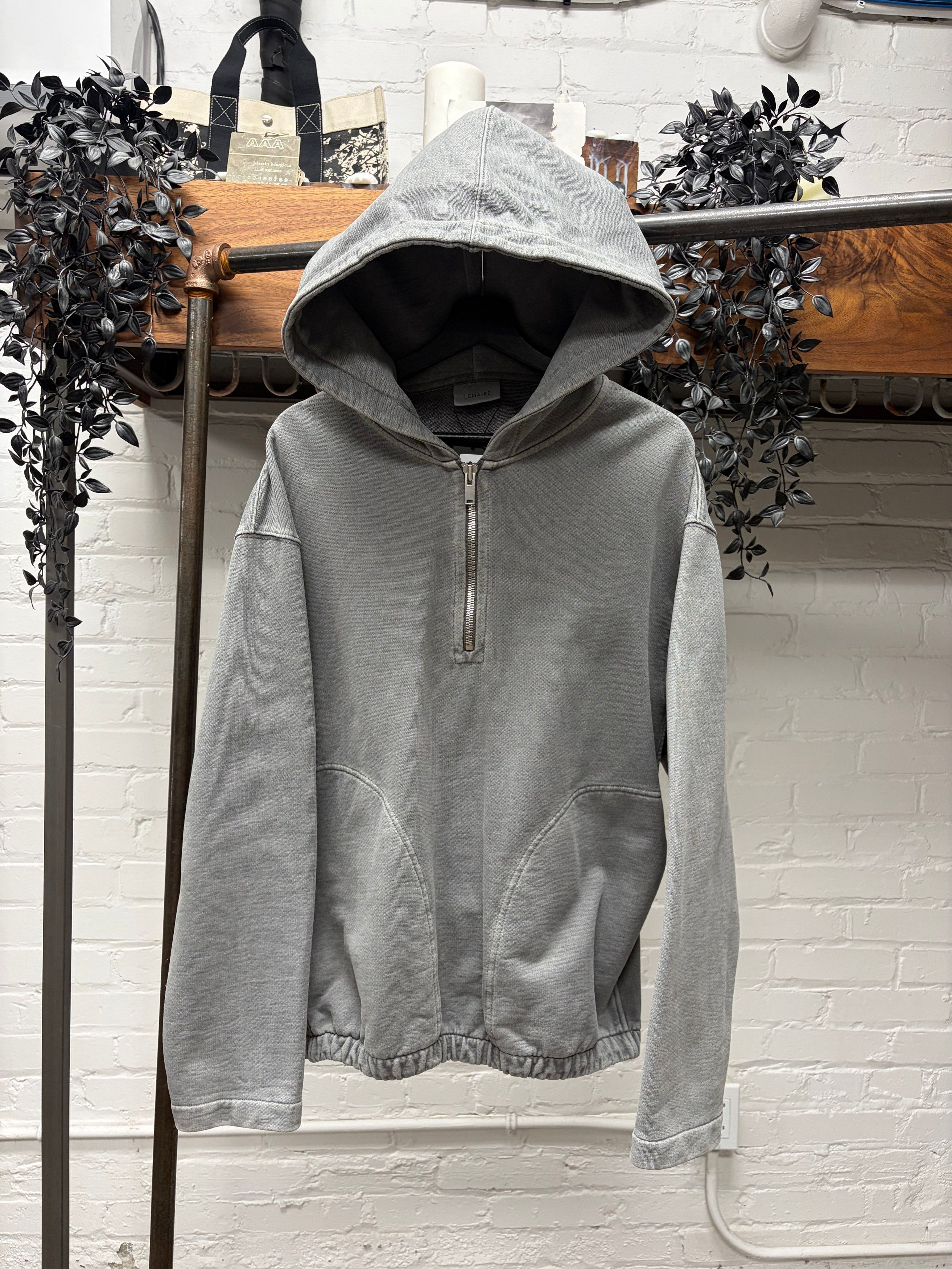 Lemaire AW2021 Lemaire Quarter Zip ‘Stone Washed Grey’ Hoodie Size US L / EU 52-54 / 3 - 1 Thumbnail