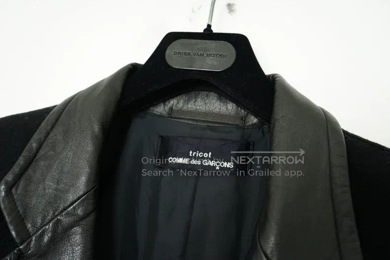 Comme des Garcons Comme Des Garcons Leather Patchwork Collar Mid-Length Wool Size S / US 4 / IT 40 - 6 Thumbnail