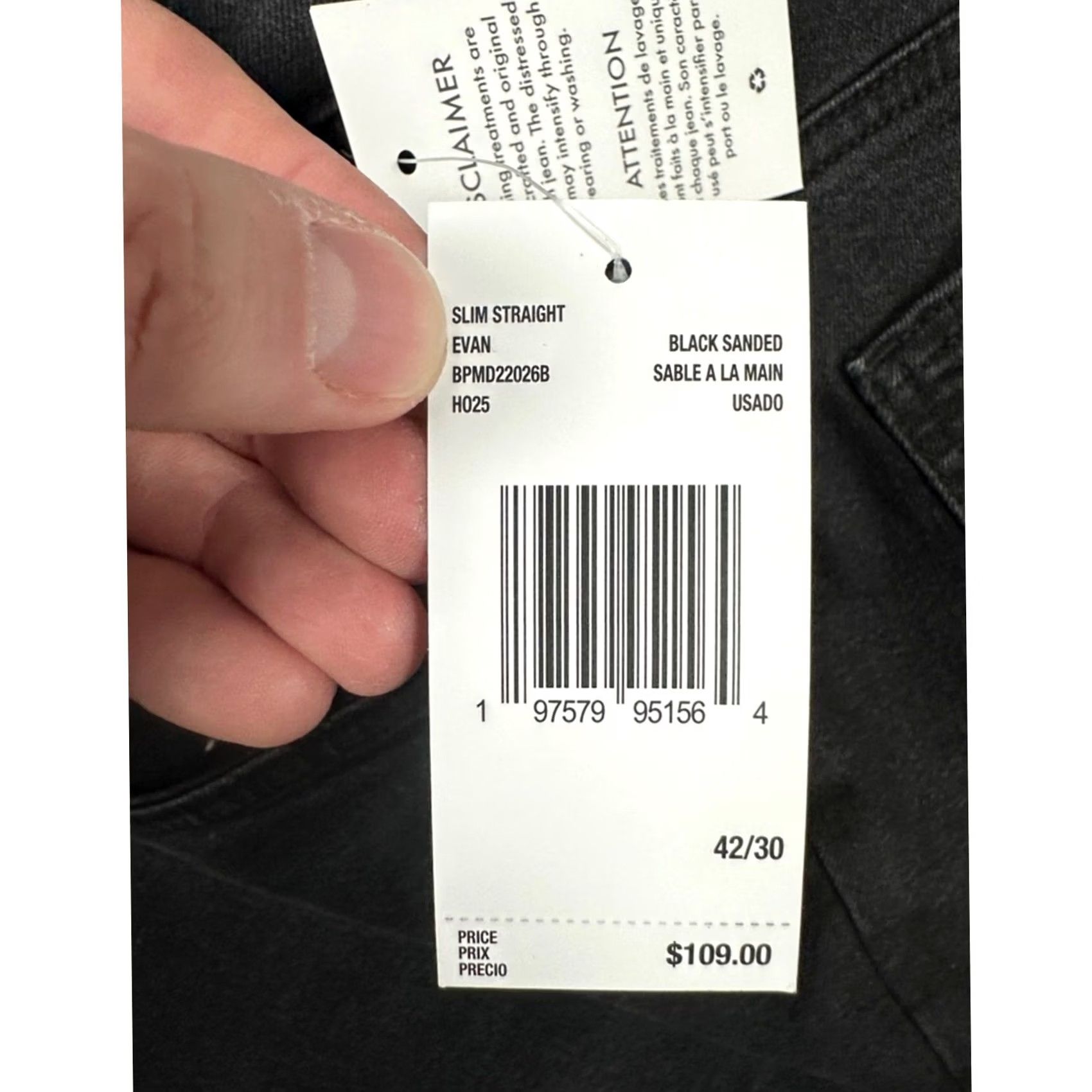 Buffalo David Bitton VINTAGE Buffalo David Bitton Evan Black Sanded Slim Straight Stretch Jeans 42x30 Mens Regular 42 Black Slim Straight Jeans Size US 42 / EU 58 - 8 Thumbnail