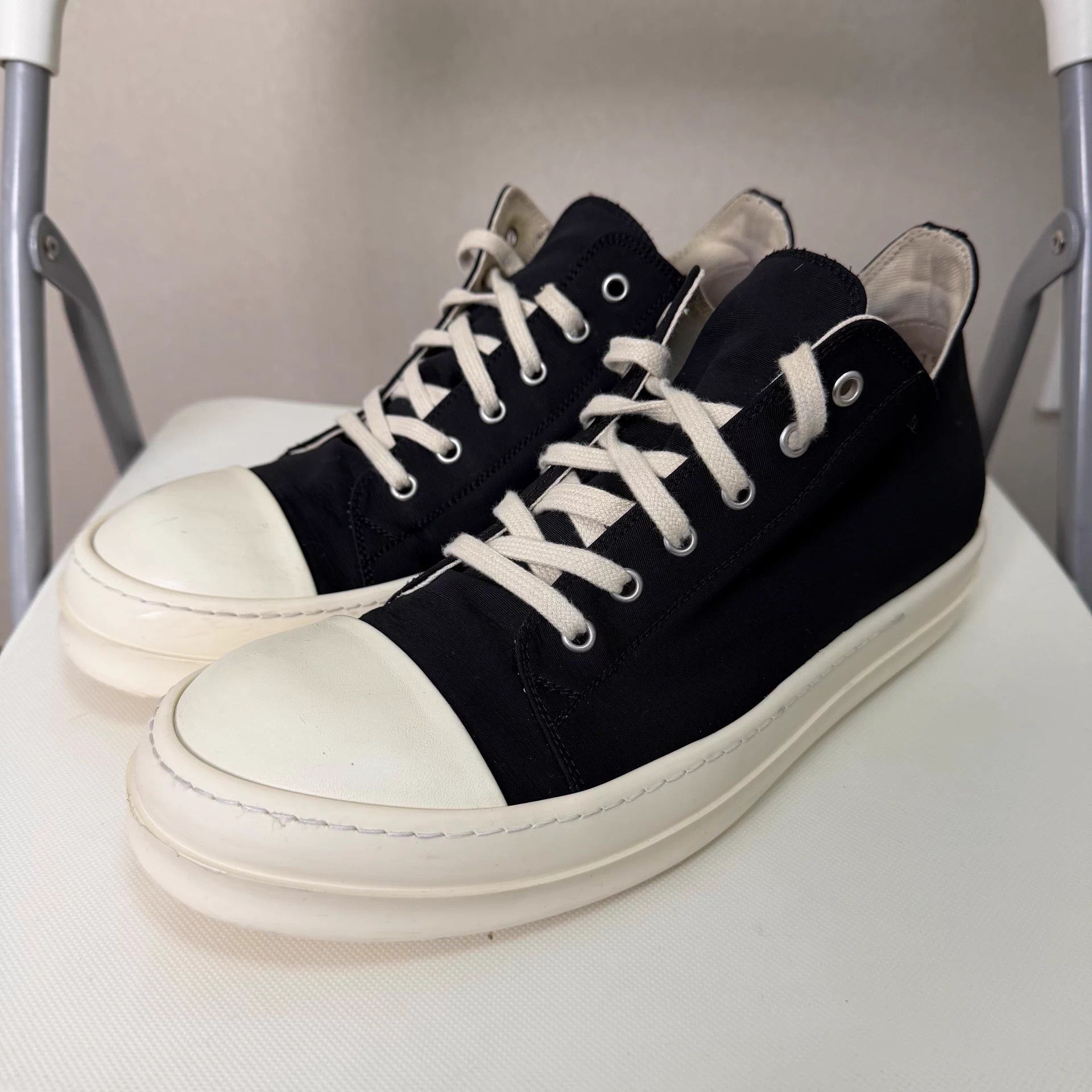 Rick Owens Rick Owens Drkshdw low-top black 42 sneakers worn well Size US 9 / EU 42 - 1 Thumbnail