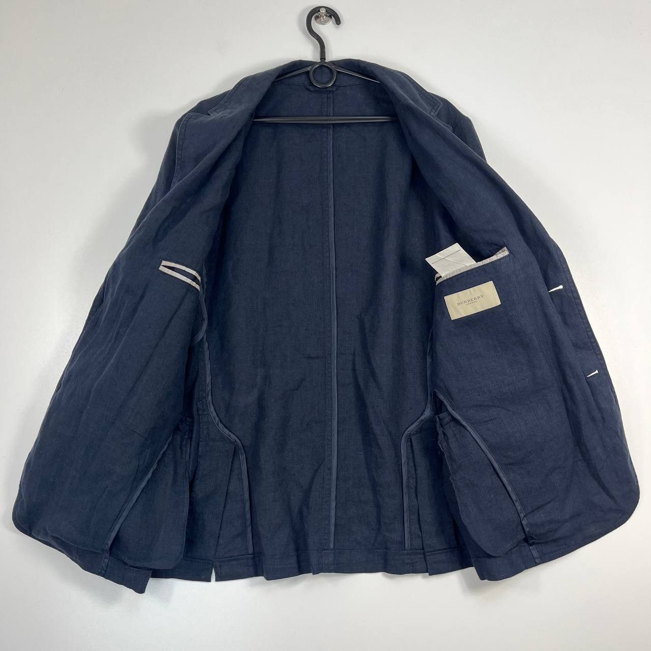 Burberry Burberry London Navy Blue Linen Blazer Size 52 Size US L / EU 52-54 / 3 - 2 Thumbnail