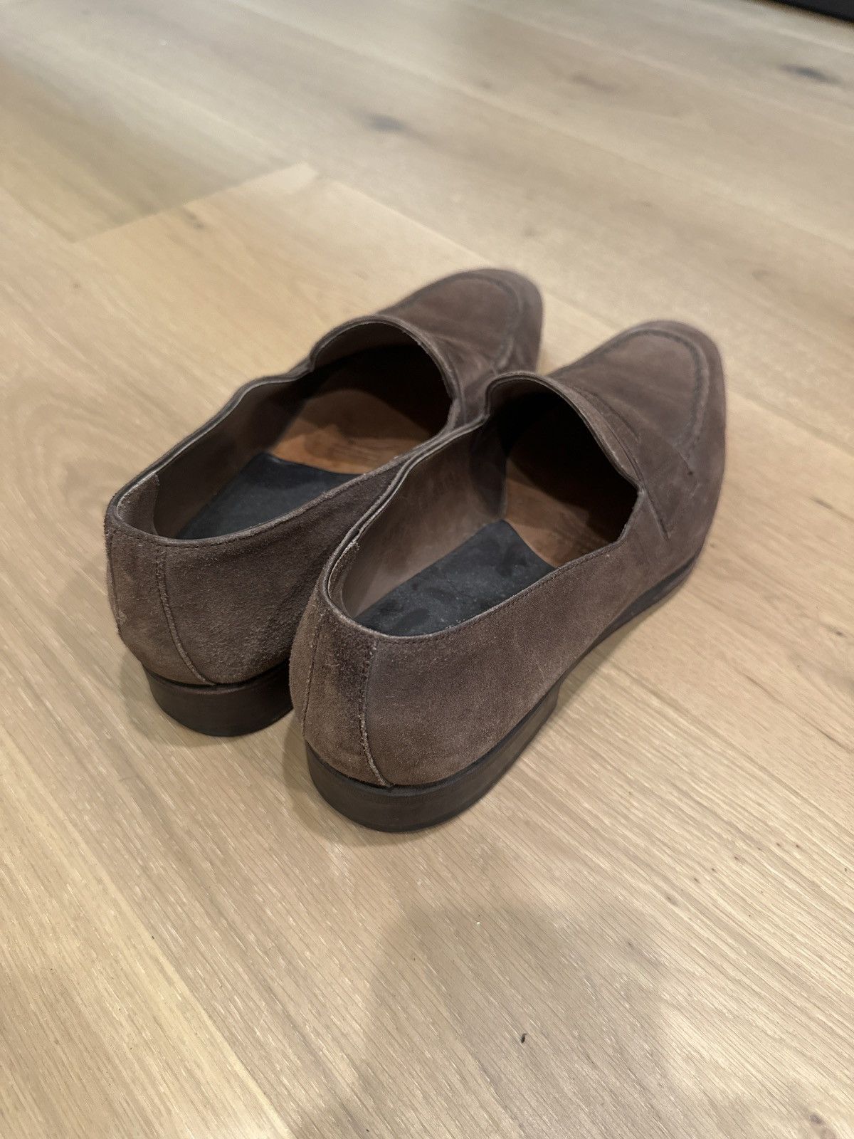 Carmina 7.5UK dark brown suede penny loafers Size US 8.5 / EU 41-42 - 3 Thumbnail