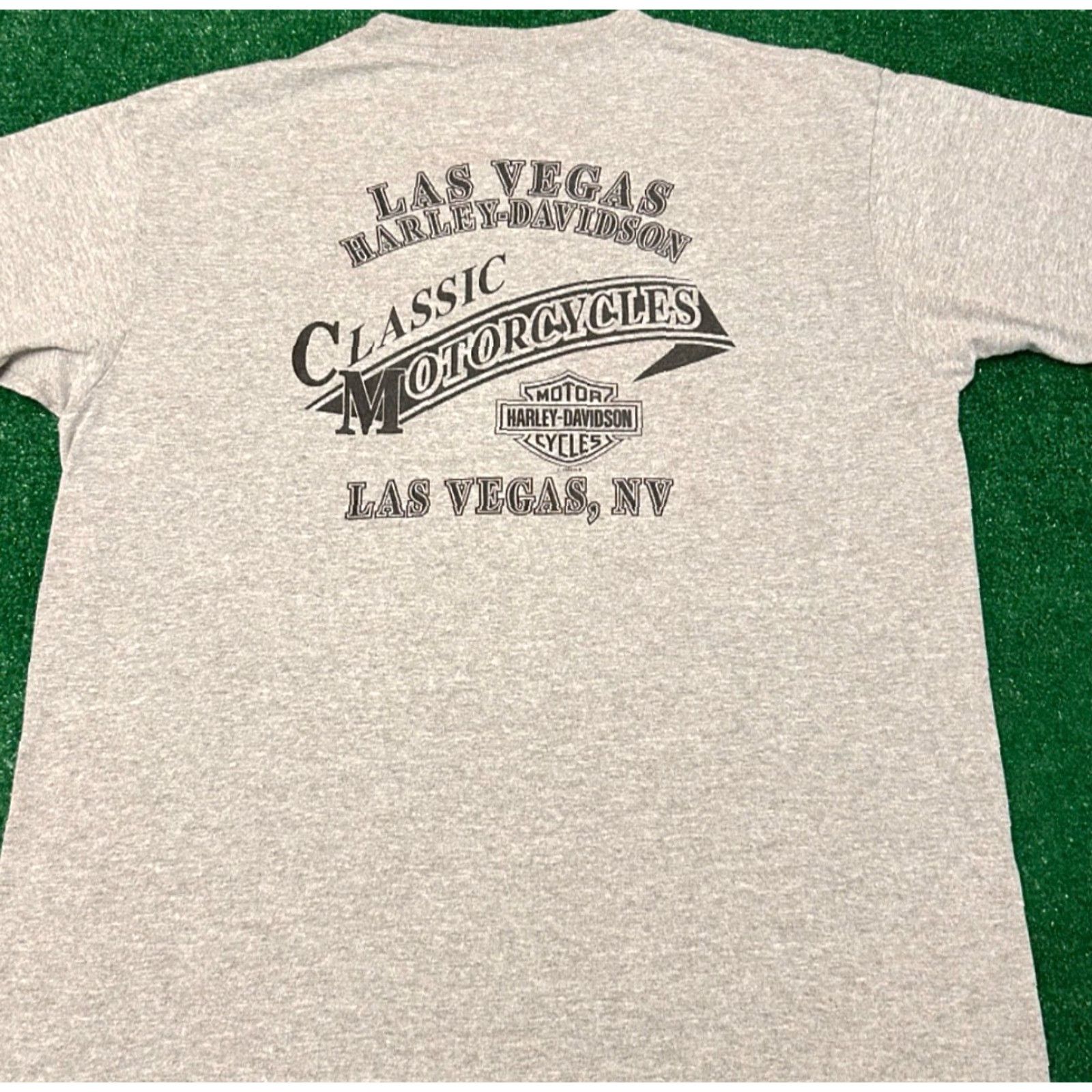 Harley Davidson VINTAGE Harley-Davidson T-Shirt Mens L Gray 90s Y2K Chrome Las Vegas 2004 VTG Short Sleeve Gl? Size US L / EU 52-54 / 3 - 2 Thumbnail