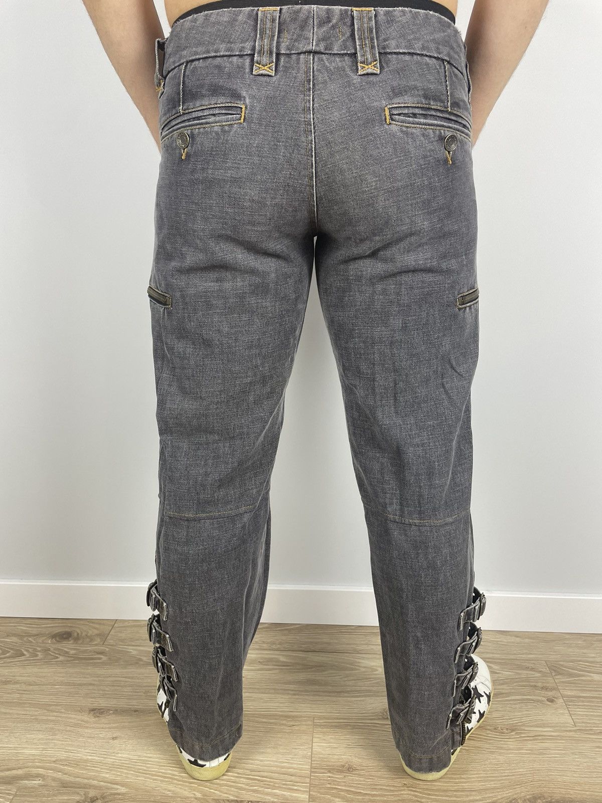 Dolce & Gabbana Dolce Gabbana denim Raw aw2002 Distressed Cargo Biker Laces Size 33" - 6 Thumbnail