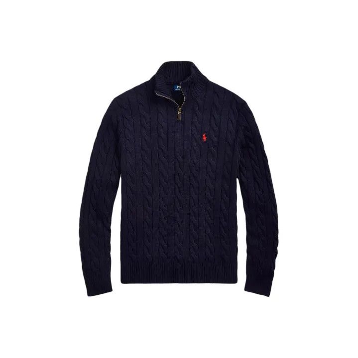 Polo Ralph Lauren Polo Ralph Lauren Embroidered Pony Cable Knit Quarter-Zip Sweater Size US M / EU 48-50 / 2 - 1 Thumbnail