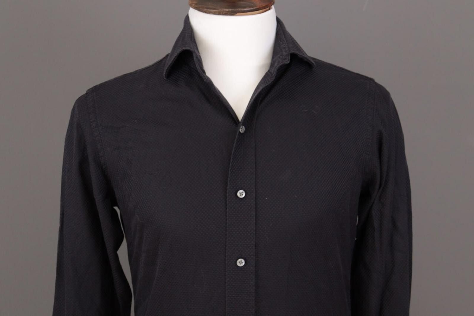 Emmett Emmett London Slim Fit Black Printed Shirt Size 38 / 15 Size US M / EU 48-50 / 2 - 2 Thumbnail