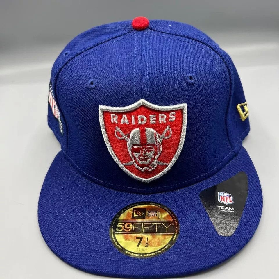 New Era Las Vegas Raiders Hat Men 7 1/2 59Fifty New Era NFL Fitted Size ONE SIZE - 2 Thumbnail