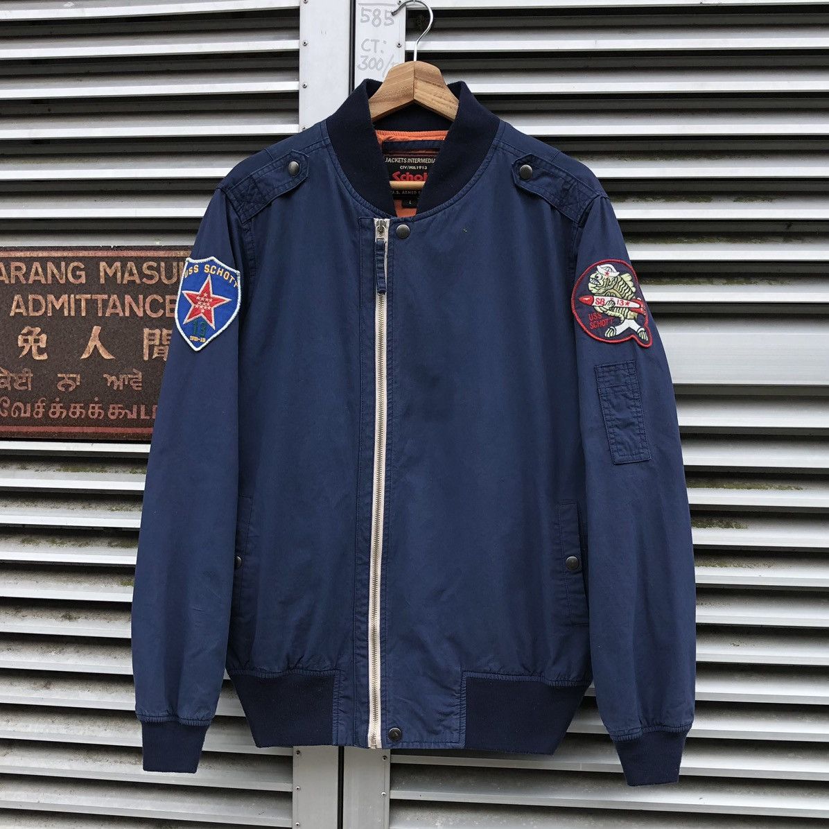Schott Vintage Schott N.Y.C USS Patches Bomber Jacket Size US L / EU 52-54 / 3 - 2 Thumbnail