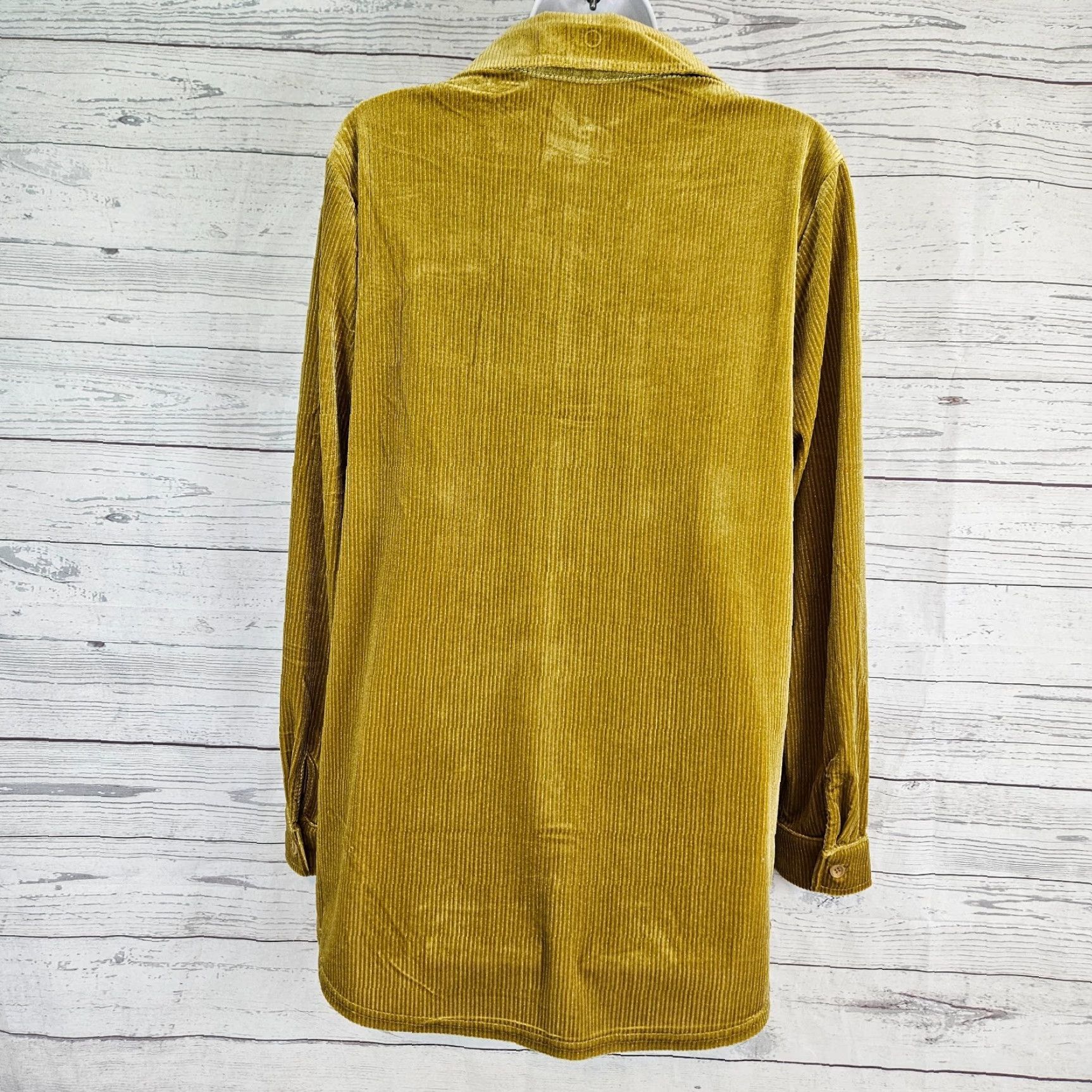 Soft Surroundings Soft Surroundings Velvet Boyfriend Tunic Womens Medium Long Sleeve Green Shirt Size M / US 6-8 / IT 42-44 - 3 Thumbnail