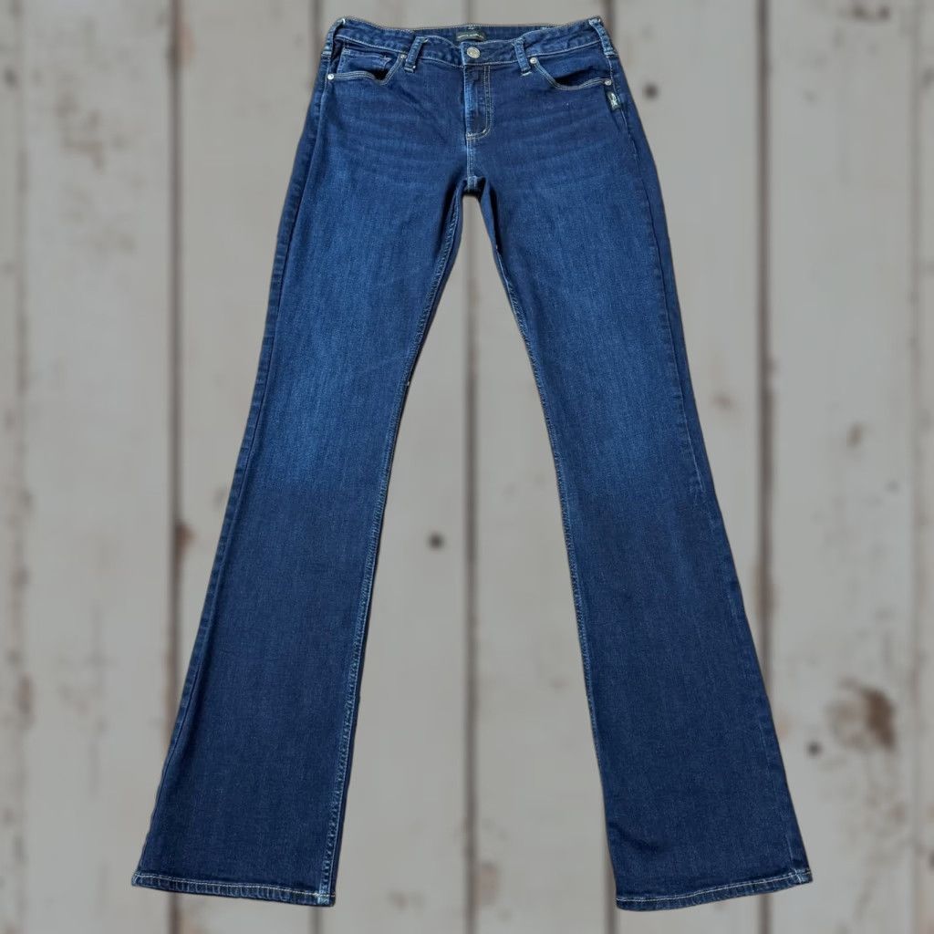Silver Jeans Co. Silver Jeans Womens 32 Boot Cut Slim Fit Mid Rise Dark Wash Denim Avery 30x36 Jeans Size 30" / US 8 / IT 44 - 1 Thumbnail