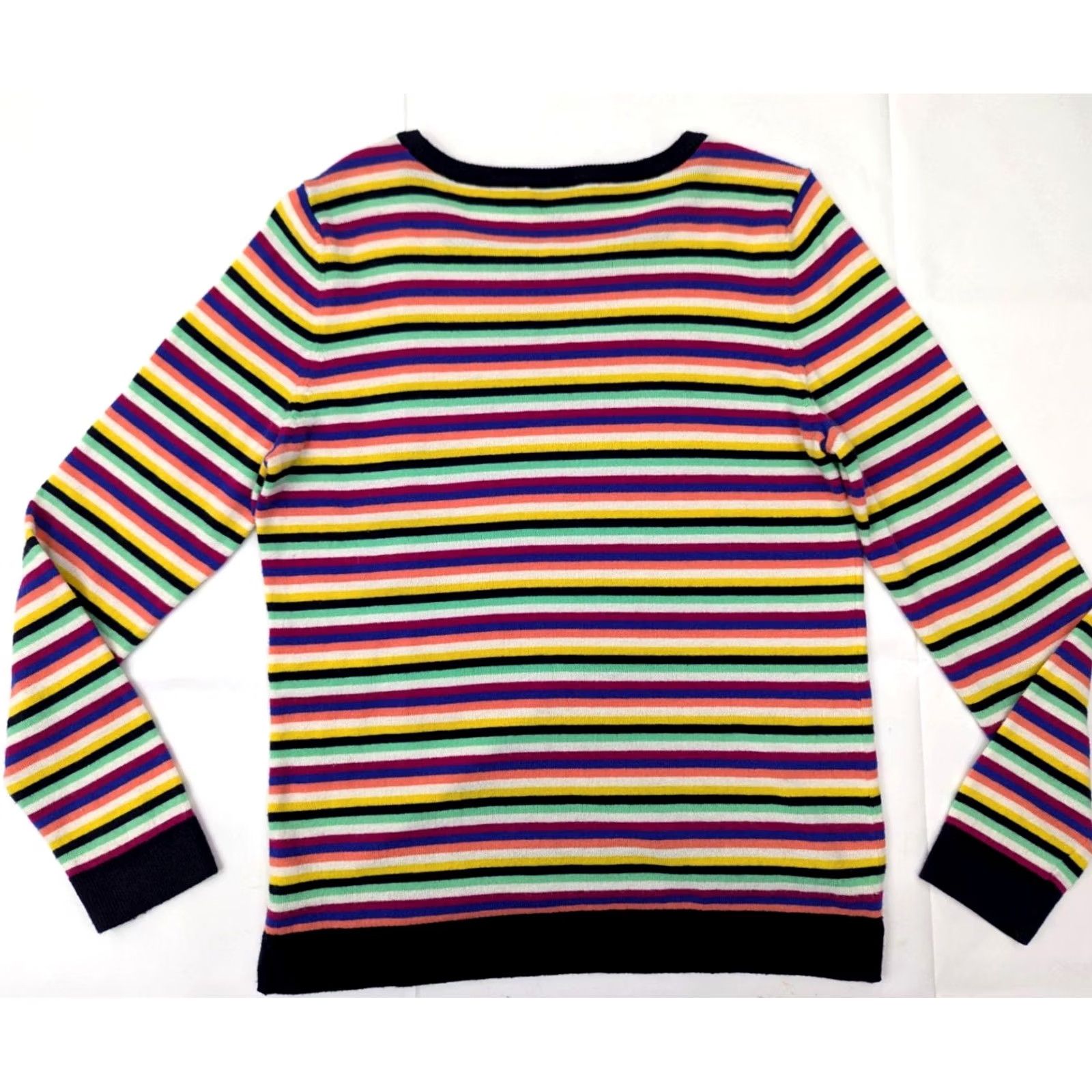 Talbots Talbots Multicolor Striped Lambswool Nylon Lightweight Pullover Sweater Women M, Casual Workwear, Classic Fit, 80s 90s Theme, Colorful Fun Pattern Size M / US 6-8 / IT 42-44 - 7 Thumbnail