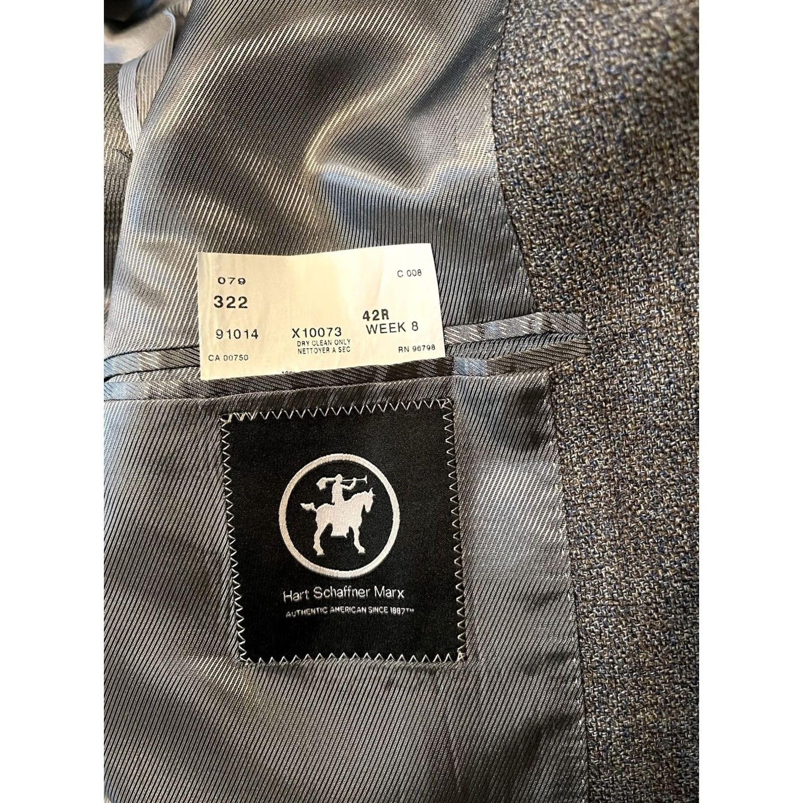 Hart Schaffner Marx Hart Schaffner Marx Gray Worsted Wool Suit Jacket Blazer Coat Canada Men's 42R Size 42R - 5 Thumbnail