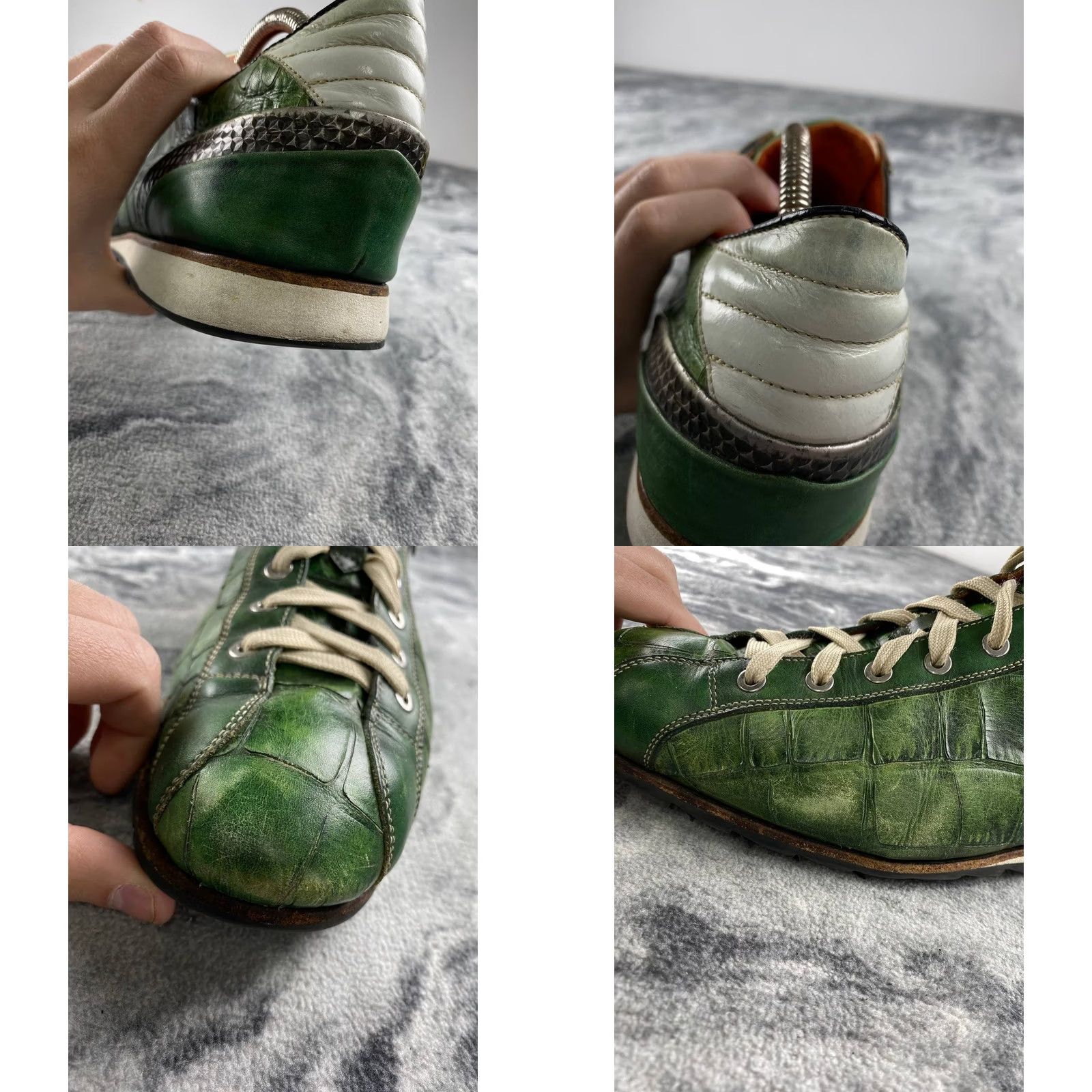 Vintage Harris Leather Trainers Men Size 11 Green Leather Sneaker Shoes Size US 11 / EU 44 - 10 Thumbnail
