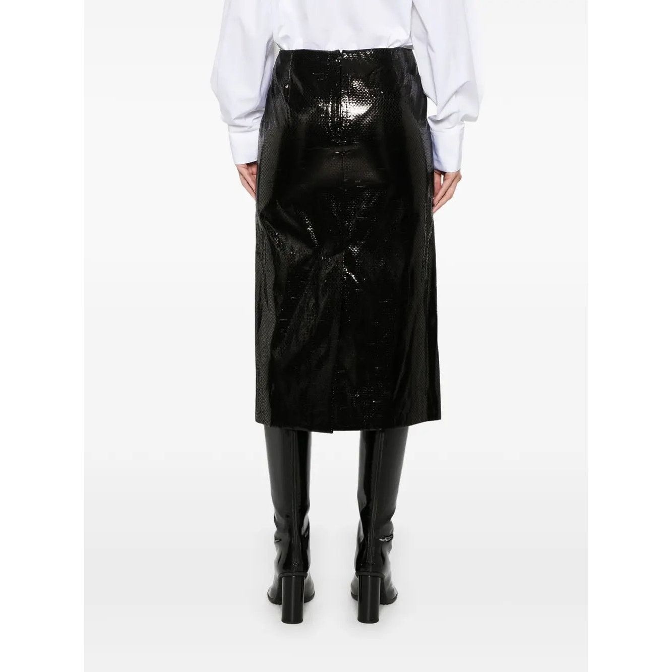 Alexander McQueen o1rshd1 Silk Nylon Tarpaulin Skirt in Black 40 Size 27" / US 4 / IT 40 - 4 Thumbnail