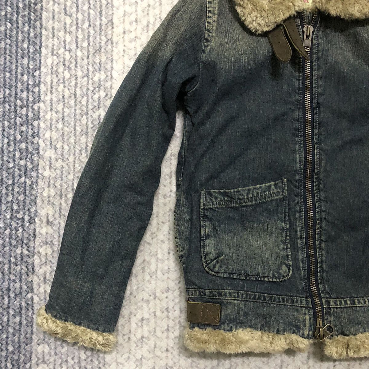 Japanese Brand × Johnbull × Vintage Rare Vintage Johnbull Fur Denim Jacket Size US XXS / EU 40 - 4 Thumbnail