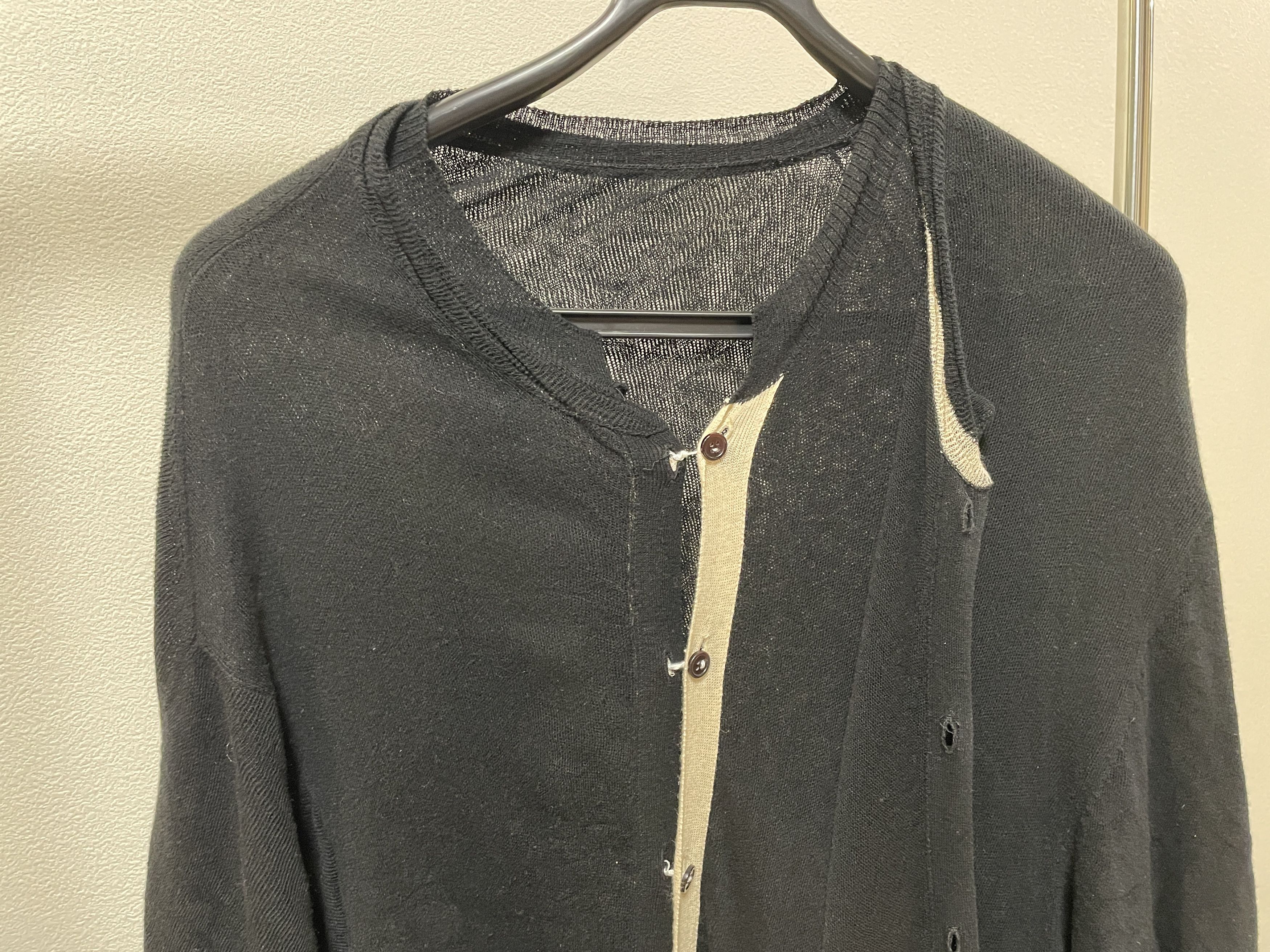 Yohji Yamamoto Yohji Yamamoto POUR HOMME Layered Knit Cardigan (3-Way) Size US M / EU 48-50 / 2 - 5 Thumbnail