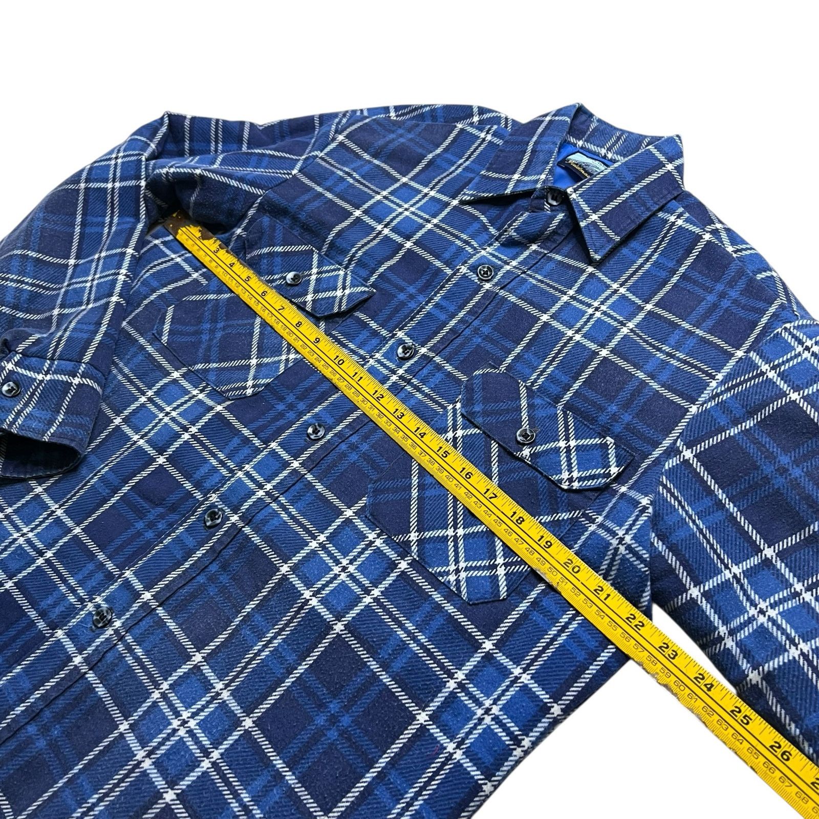 Fieldmaster Vintage Fieldmaster Blue Plaid Quilted Lined Flannel Medium Size US M / EU 48-50 / 2 - 5 Thumbnail