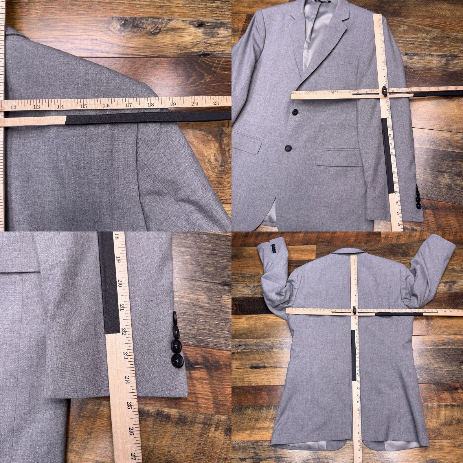 Banana Republic Banana Republic Blazer Suit Jacket 40R Slim Single-Breasted Notch Gray Size 40R - 9 Thumbnail