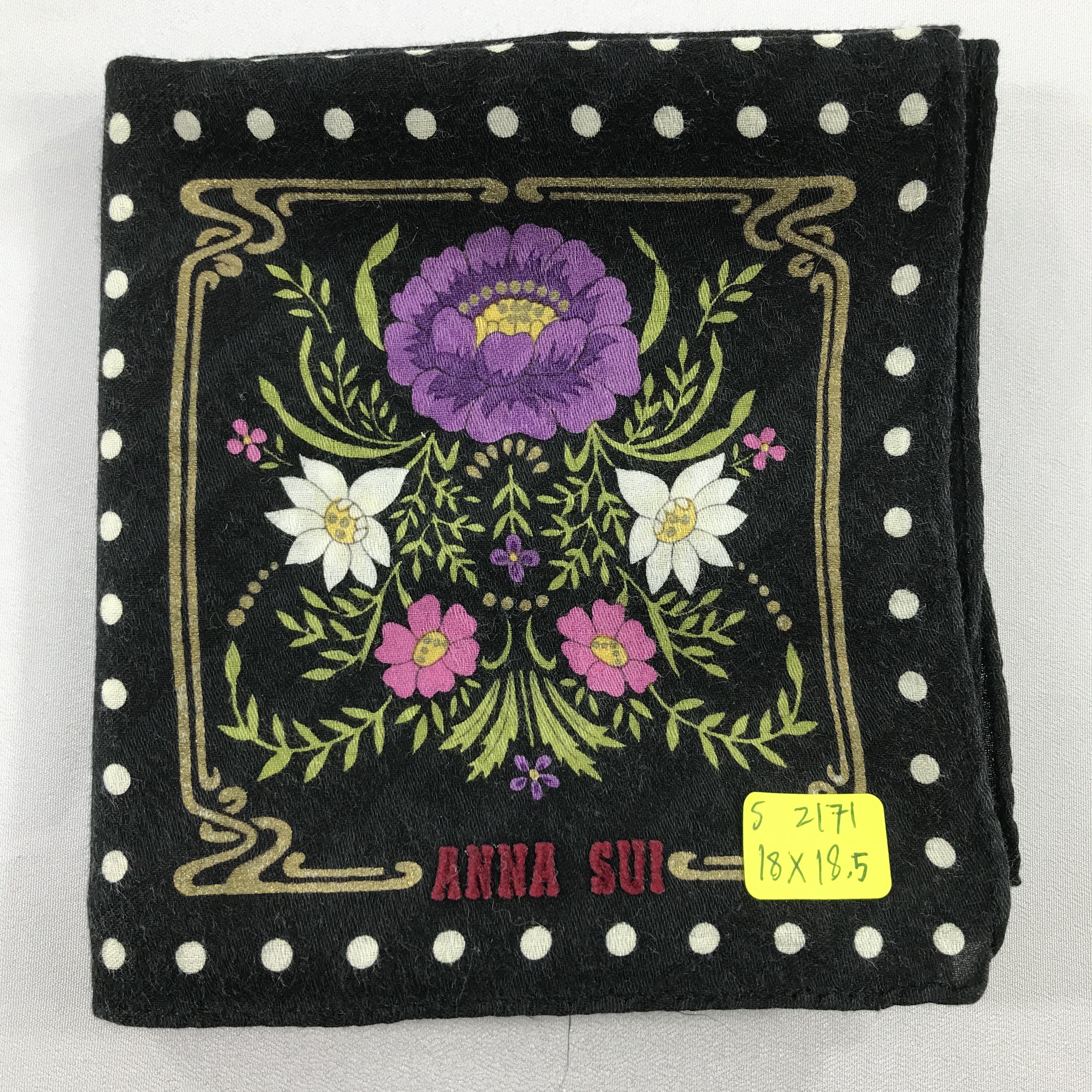 Anna Sui × Vintage Anna Sui Bandana / Handkerchief / Neckerchief - S2171 Size ONE SIZE - 5 Thumbnail