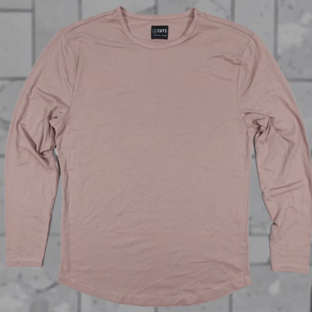 UES Clothing Cuts Clothing Curve Hem Long Sleeve Tee Crew Stretch Twilight Slim Fit T-Shirt Men XL Twilight Slim Fit Men Size US XL / EU 56 / 4 - 1 Thumbnail