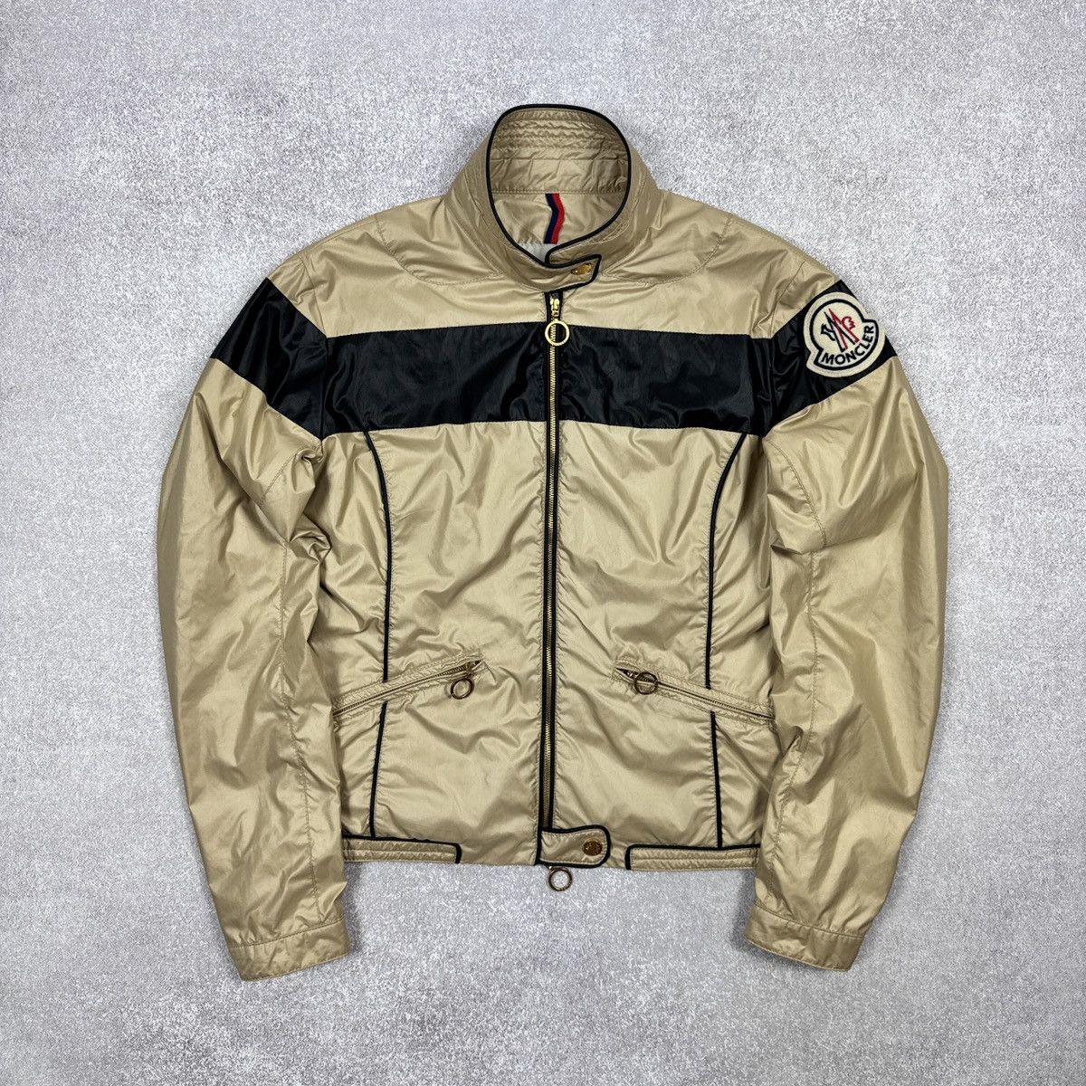 Moncler Women`s Moncler Big Logo Gold Polyester Light Jacket Size 1 Size S / US 4 / IT 40 - 1 Thumbnail