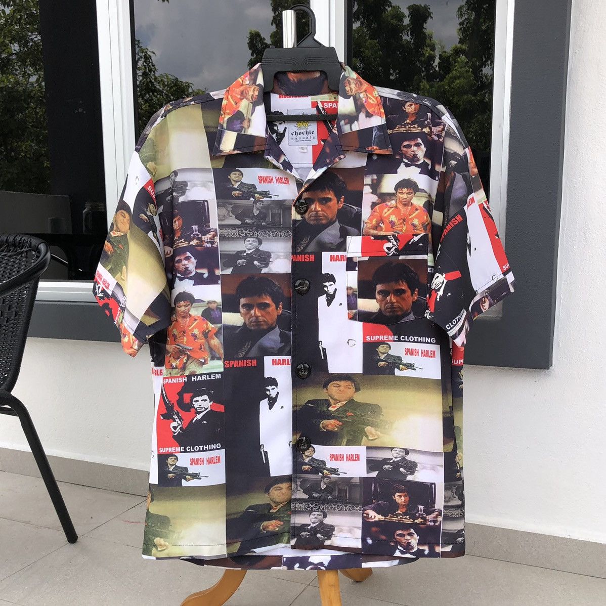 Vintage Vintage Scarface All Over Print With Gun Button Shirt Size US L / EU 52-54 / 3 - 1 Thumbnail