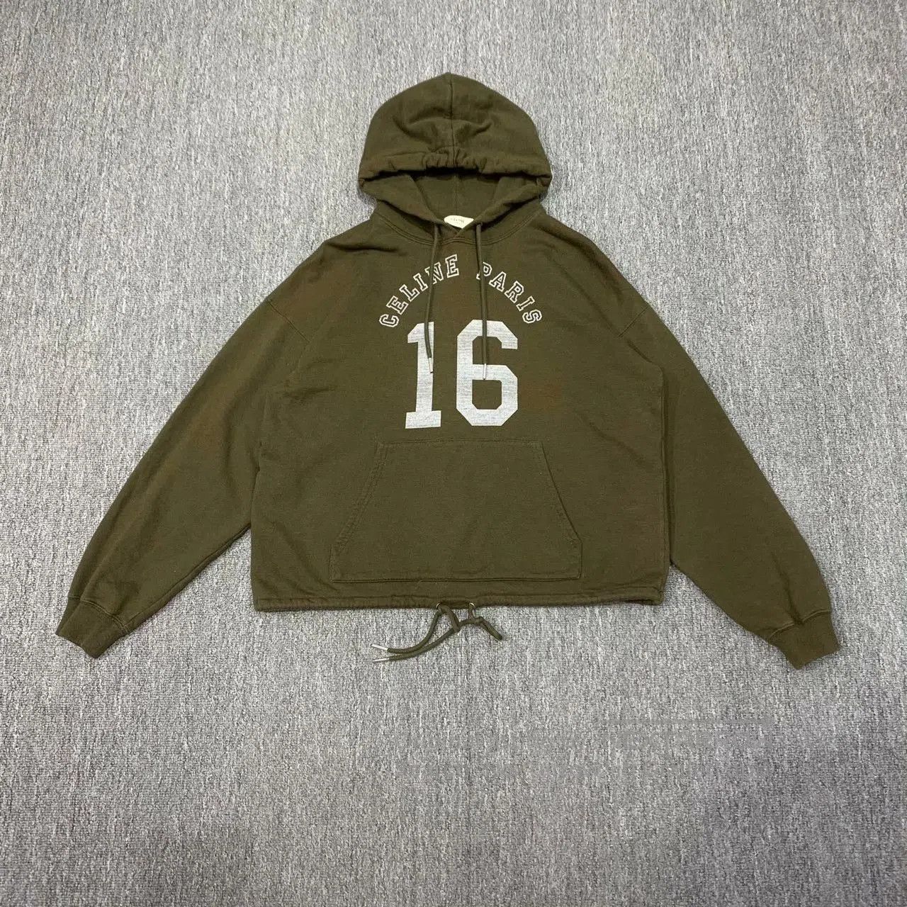 Celine Celine Army Green Cropped Hoodie. Size XS / US 0-2 / IT 36-38 - 1 Thumbnail