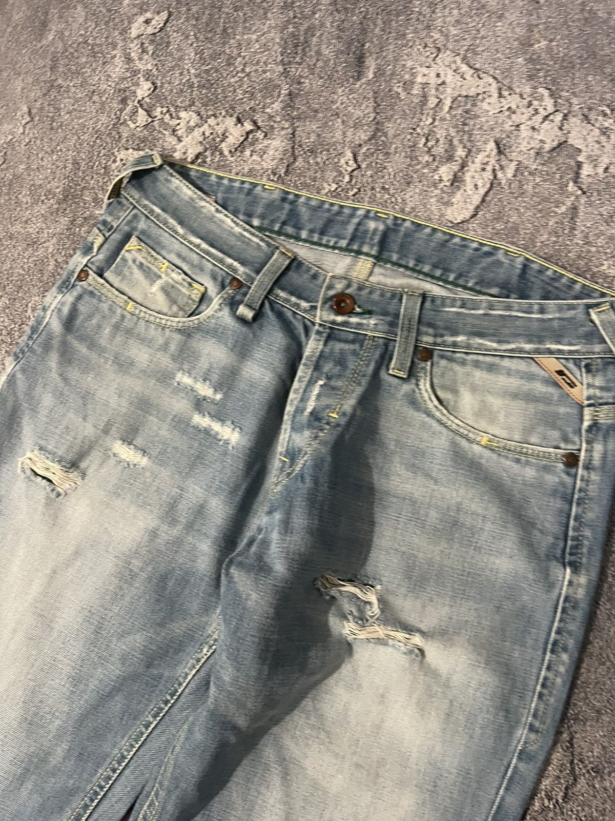 Japanese Brand Streetwear Staple Slim Destroyed Number Nine Style Size US 33 - 6 Thumbnail