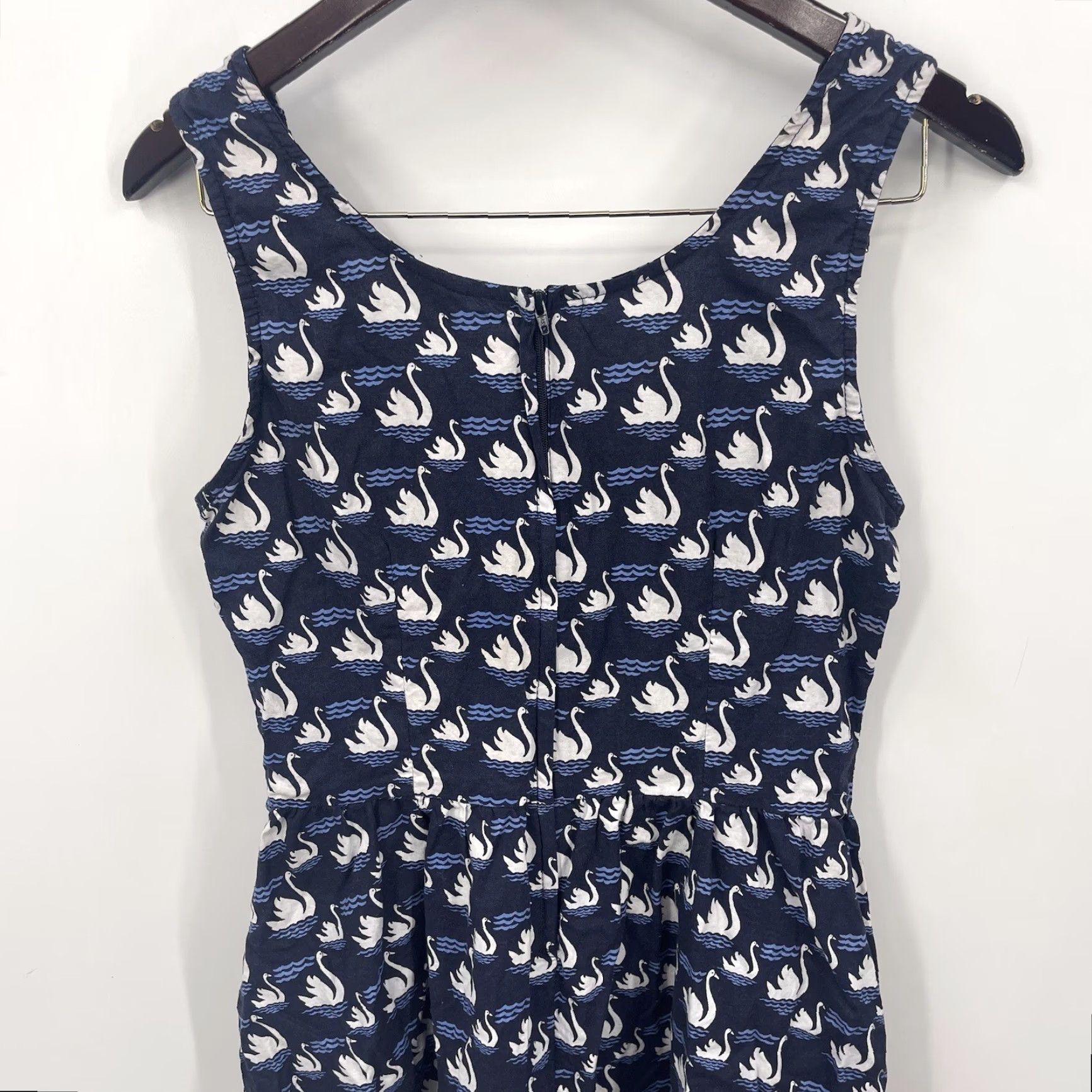 Vintage VINTAGE Retrolicious Womens Dress Sleeveless Knee Length Pleated Zipper Pockets Casual 90s Blue Size M / US 6-8 / IT 42-44 - 6 Thumbnail