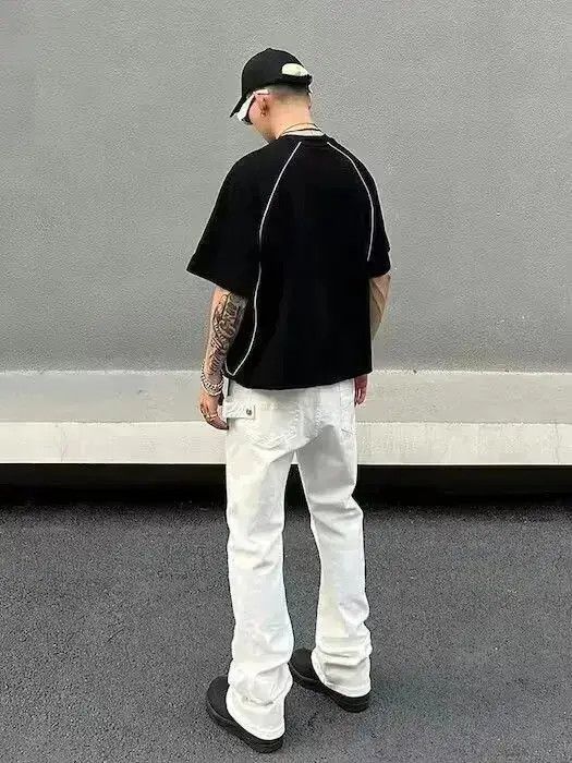 Japanese Brand White Stack Flared Denim Jeans Size US 32 / EU 48 - 2 Thumbnail