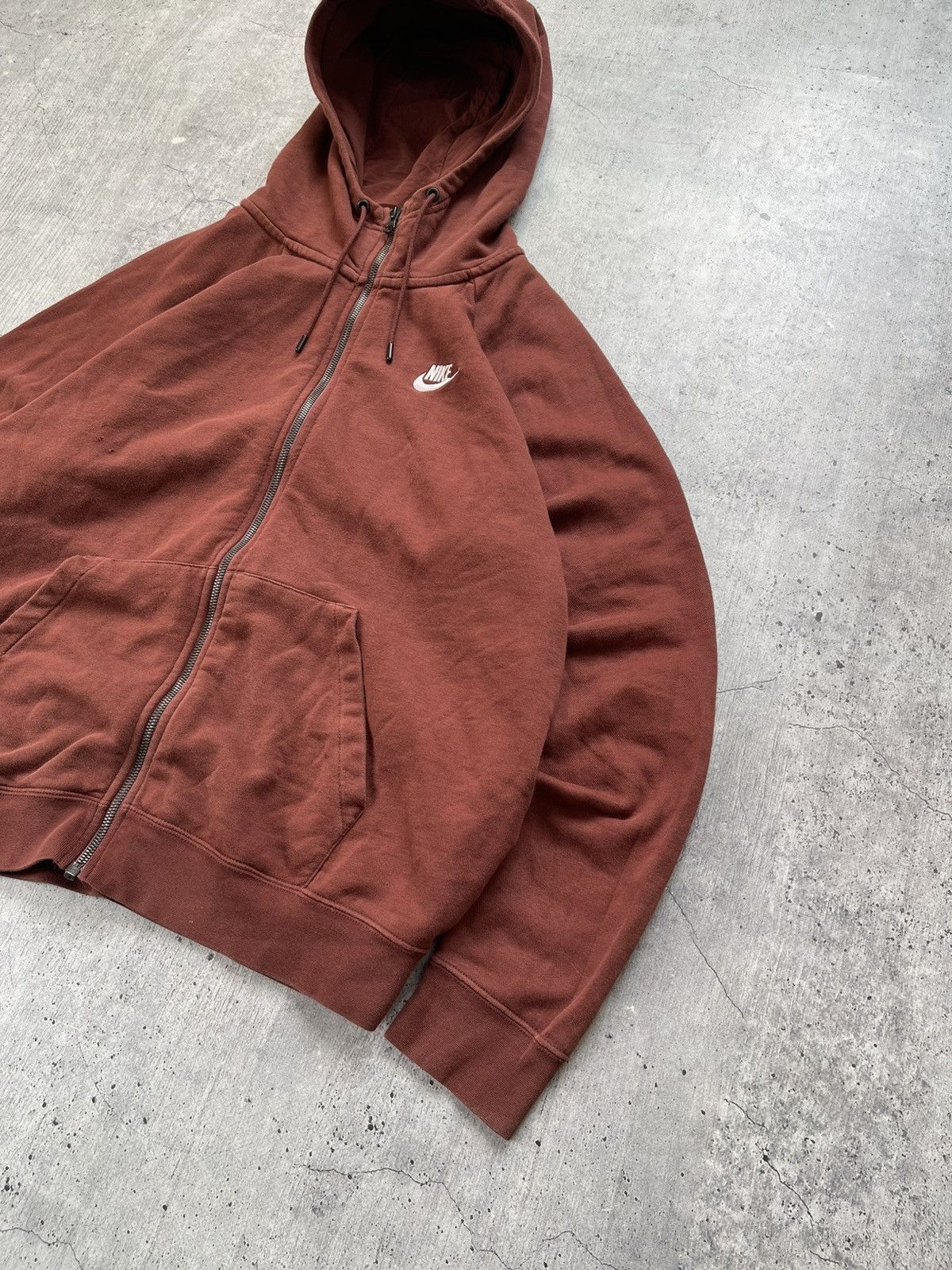 Nike × Vintage Y2K Nike Swoosh Logo Brown Zip Up Distressed Rare Hoodie M Size US M / EU 48-50 / 2 - 4 Thumbnail