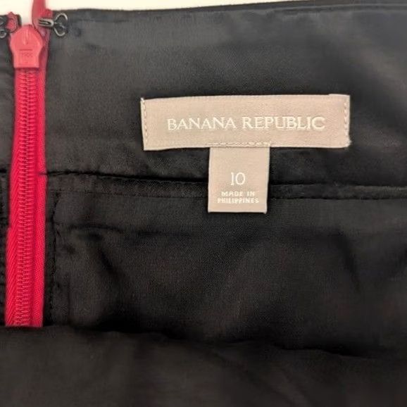 Banana Republic Banana Republic Skirt Womens 10 Black Leopard Print Trim Mini Women Classic Timeless Size 32" / US 10 / IT 46 - 3 Thumbnail