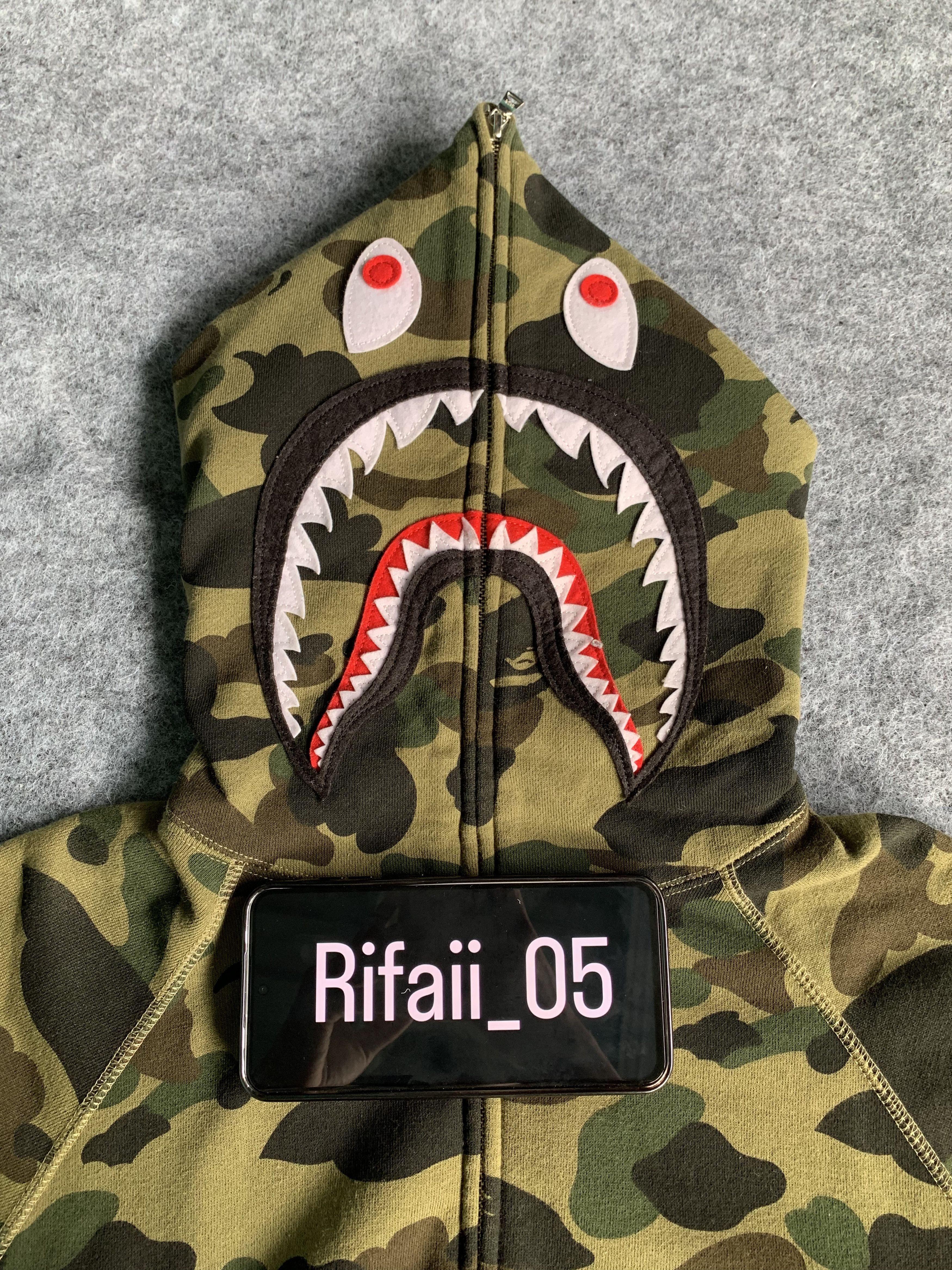 Bape Bape shark hoodie green camo Size US M / EU 48-50 / 2 - 3 Thumbnail