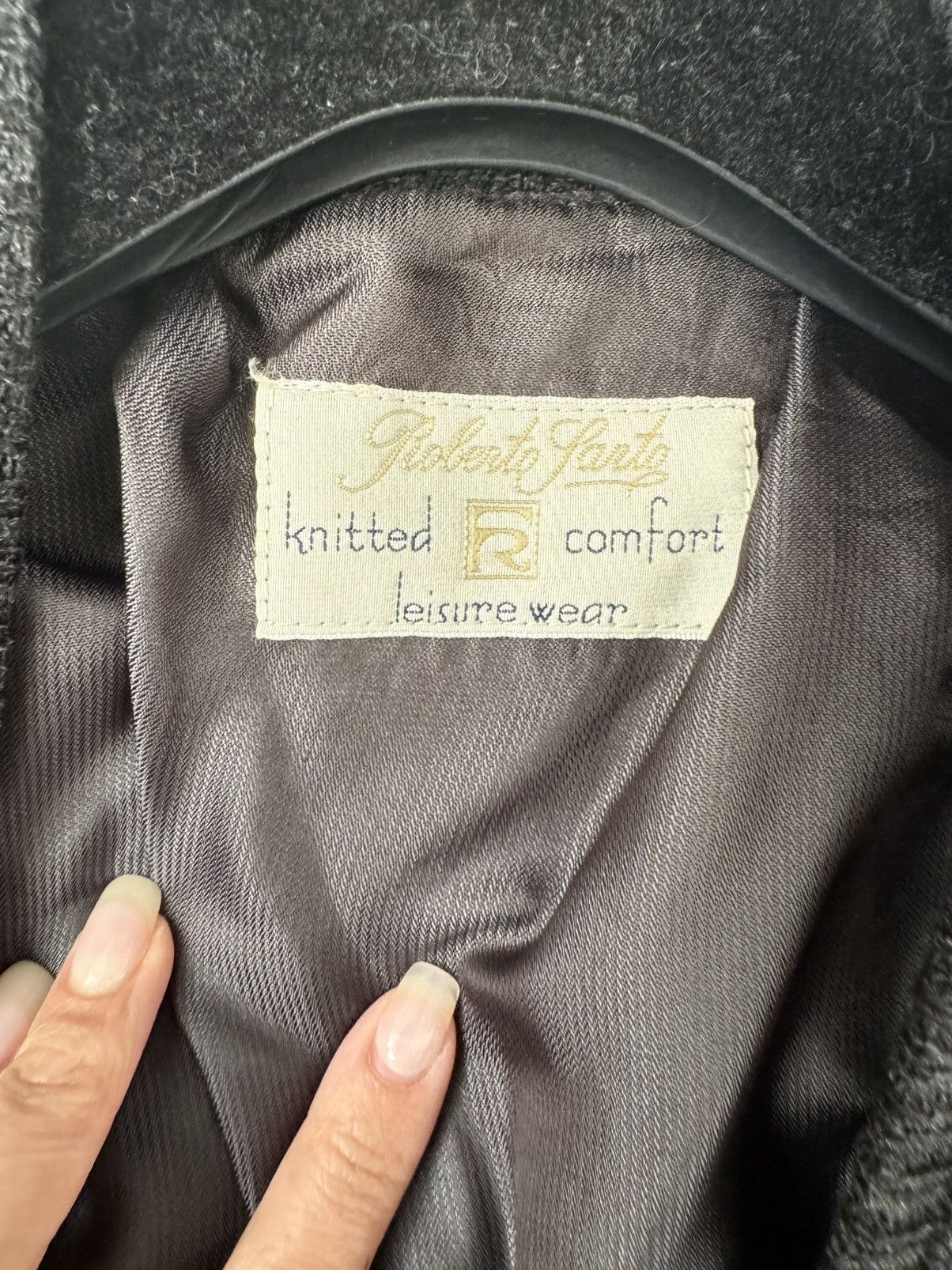 Other Vintage Roberto Sarto Abstract Knit Cardigan Italian Wool 50 Size US L / EU 52-54 / 3 - 3 Thumbnail
