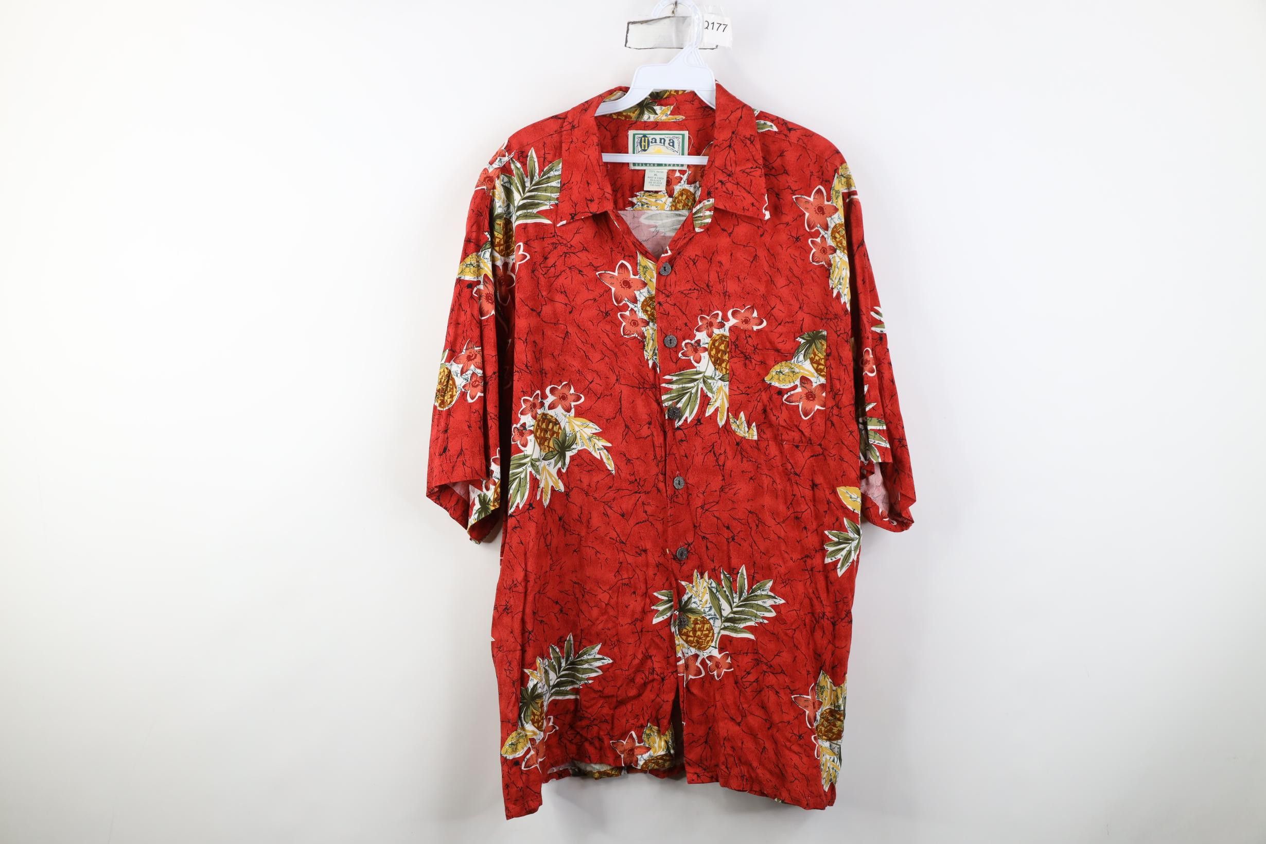 Vintage Vintage 90s Streetwear Gabardine Pineapple Flower Shirt Size US XL / EU 56 / 4 - 1 Thumbnail