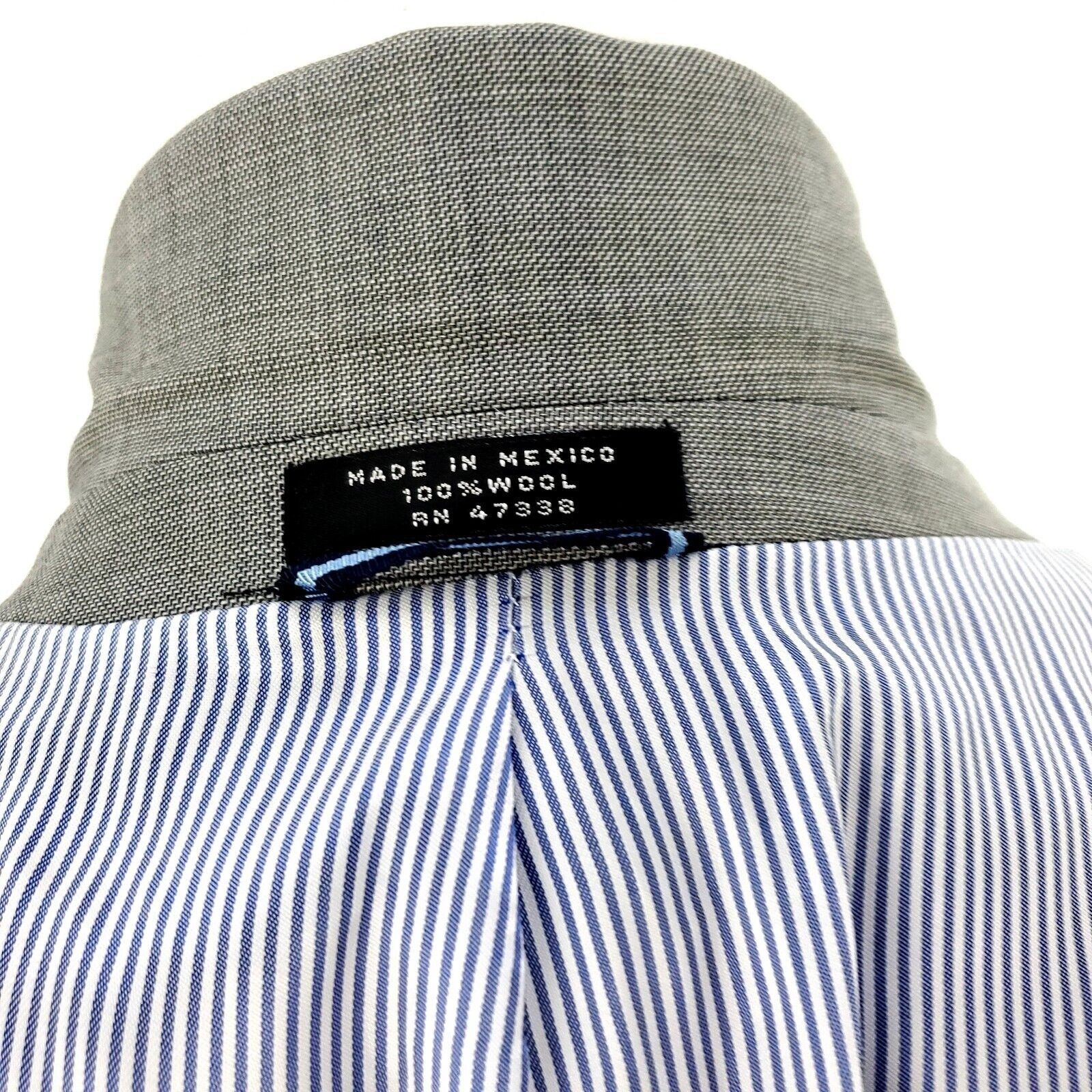 Tommy Hilfiger Tommy Hilfiger Wool 2 Button Blazer 38L Gray Sharkskin Size 38L - 9 Thumbnail