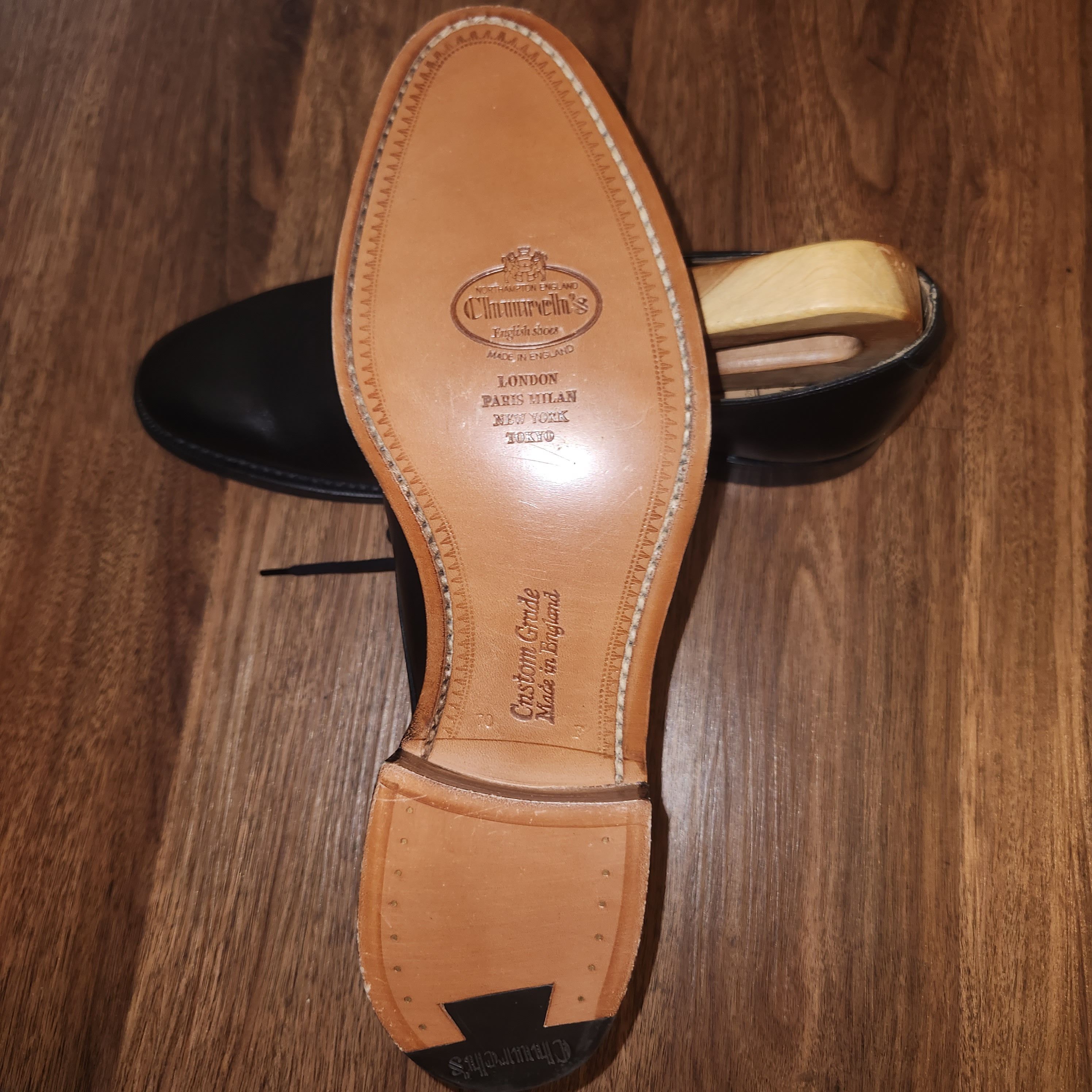 Church's Church's Men's Black Oslo Derby Shoes (NEW) Size US 8 / EU 41 - 6 Thumbnail