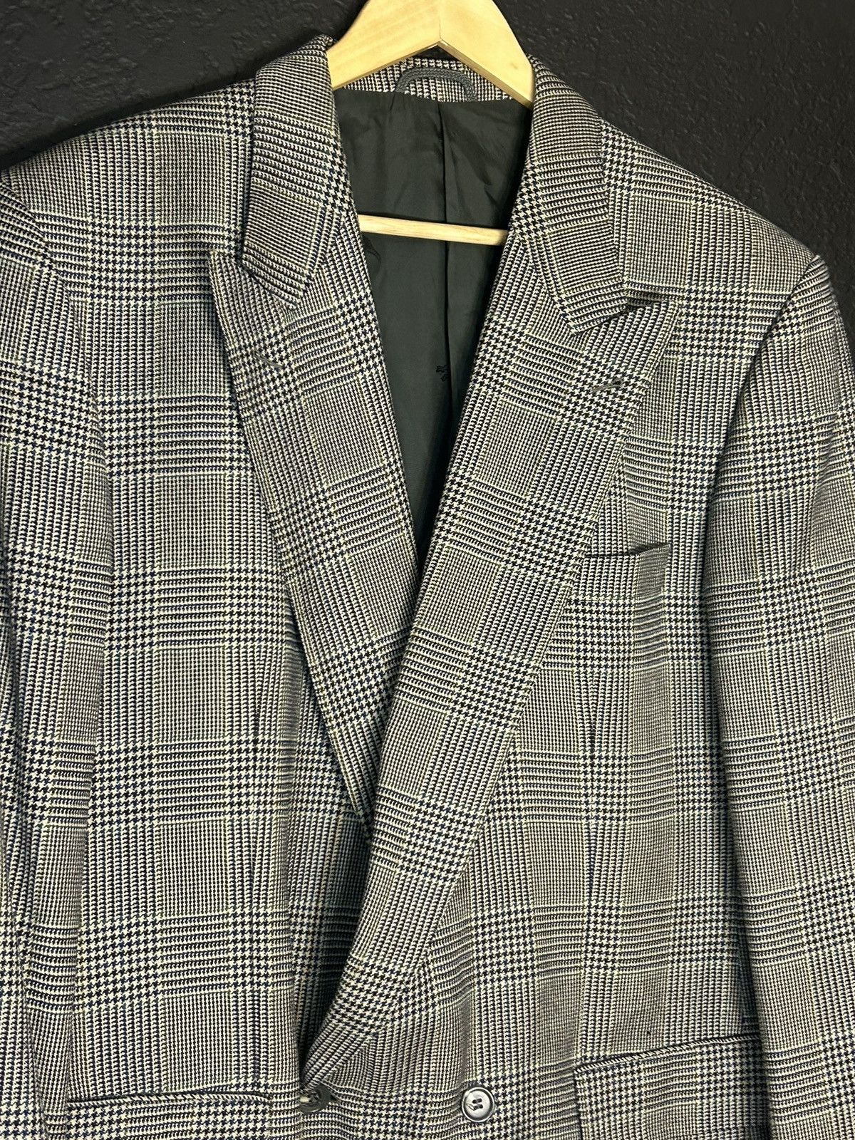 Burberry × Vintage Burberry Houndstooth Wool Jacket Size 54R - 2 Thumbnail