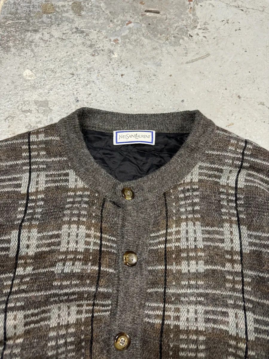 Yves Saint Laurent 1980s Yves Saint Laurent Brown Wool Bomber Cardigan Jacket Size US L / EU 52-54 / 3 - 4 Thumbnail