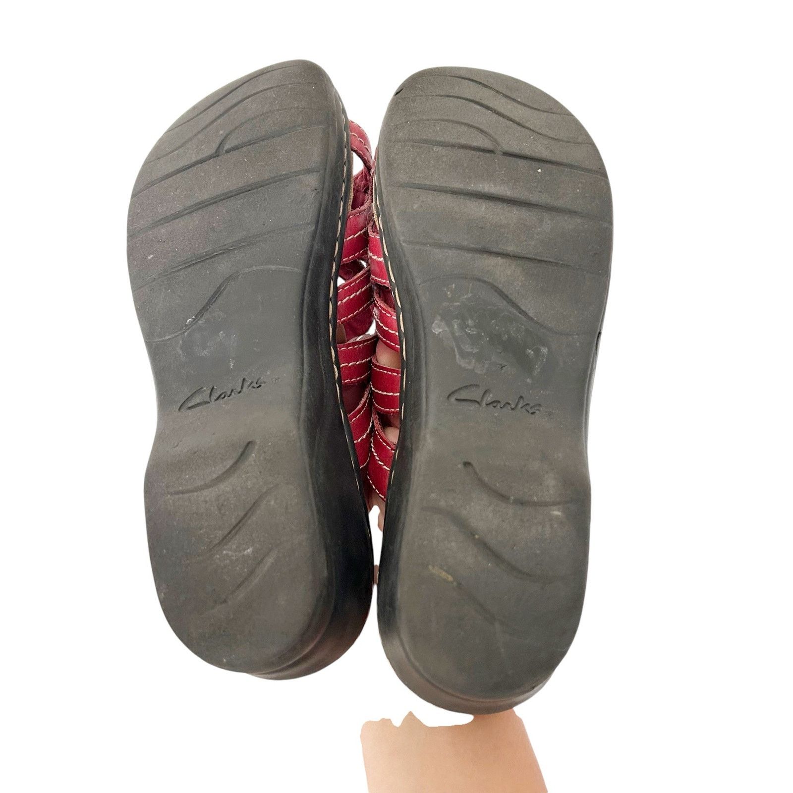 Clarks Clarks Bendables Red Leather Slide Wedges Sz 8.5 Size US 8.5 / IT 38.5 - 6 Thumbnail