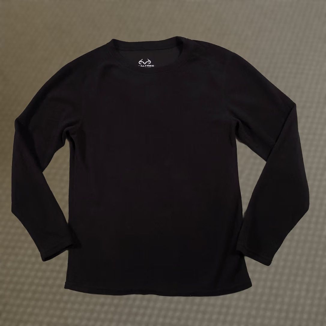 Realtree VINTAGE Realtree Fleece Shirt Women's Large 12-14 Black Long Sleeve Layer Warm Outdoor Mens Size L / US 10 / IT 46 - 1 Thumbnail