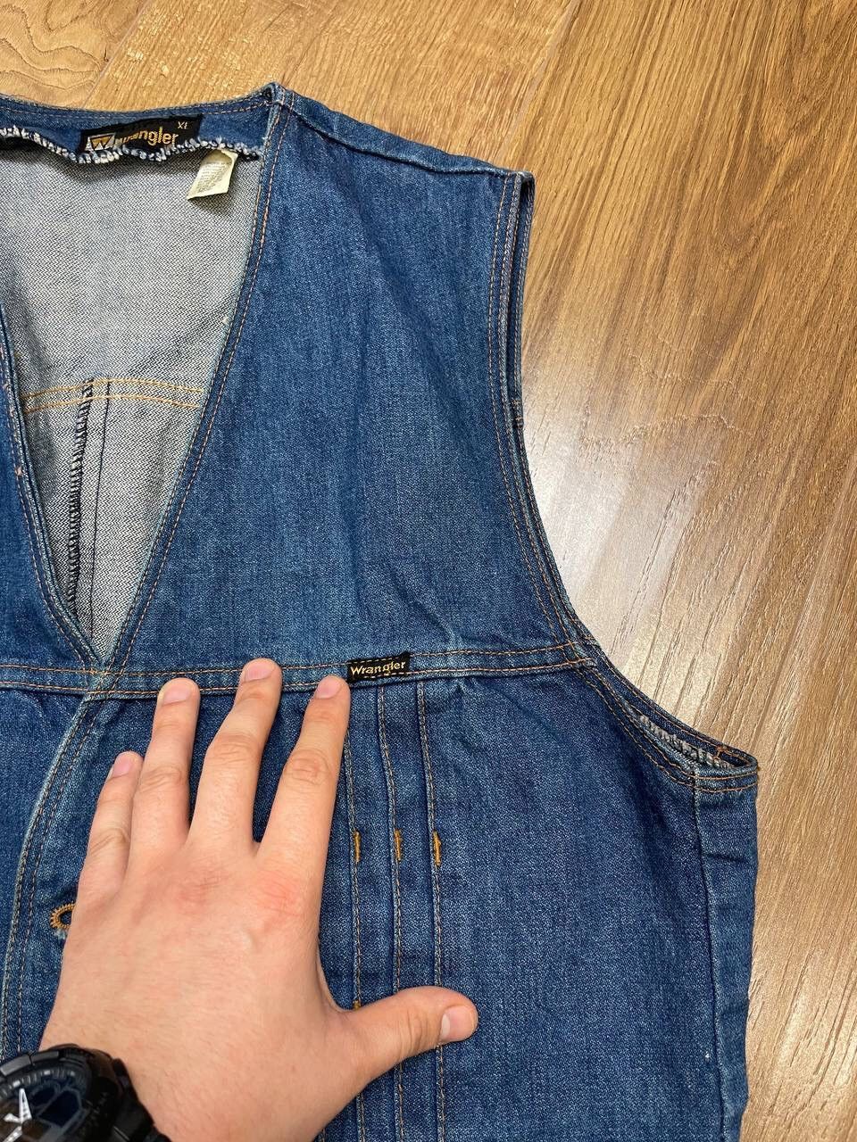 Vintage × Wrangler Vintage Wrangler Y2K 90’s Blue Denim Outdoor Cowboy Vest Size US S / EU 44-46 / 1 - 5 Thumbnail