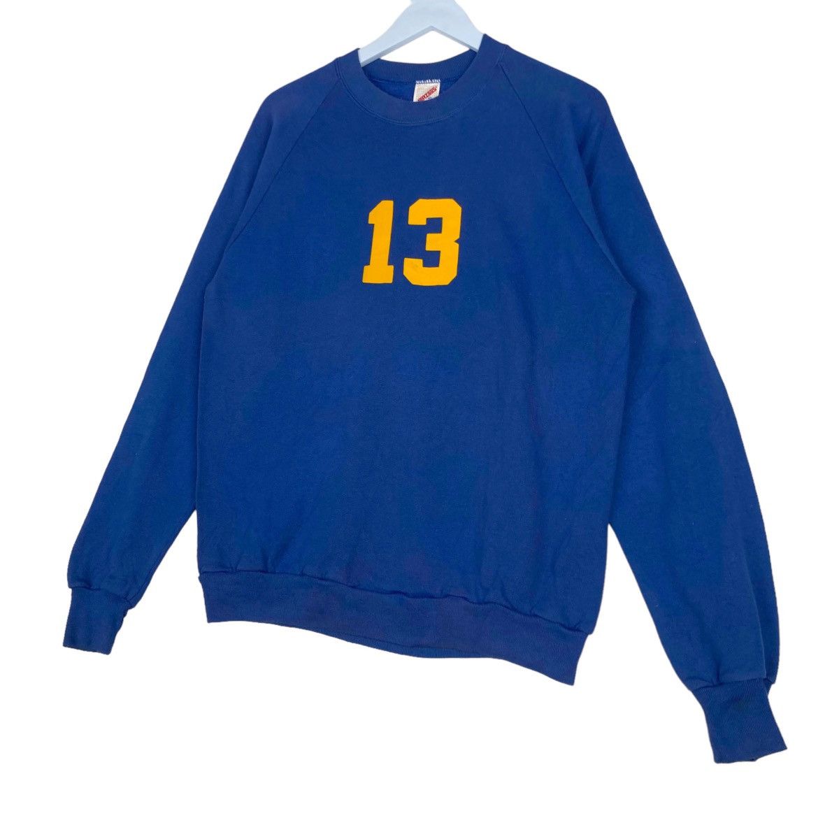 Jerzees × Vintage Vintage Jerzees Printed Number Crewneck Sweatshirt Blue Size US XL / EU 56 / 4 - 2 Thumbnail